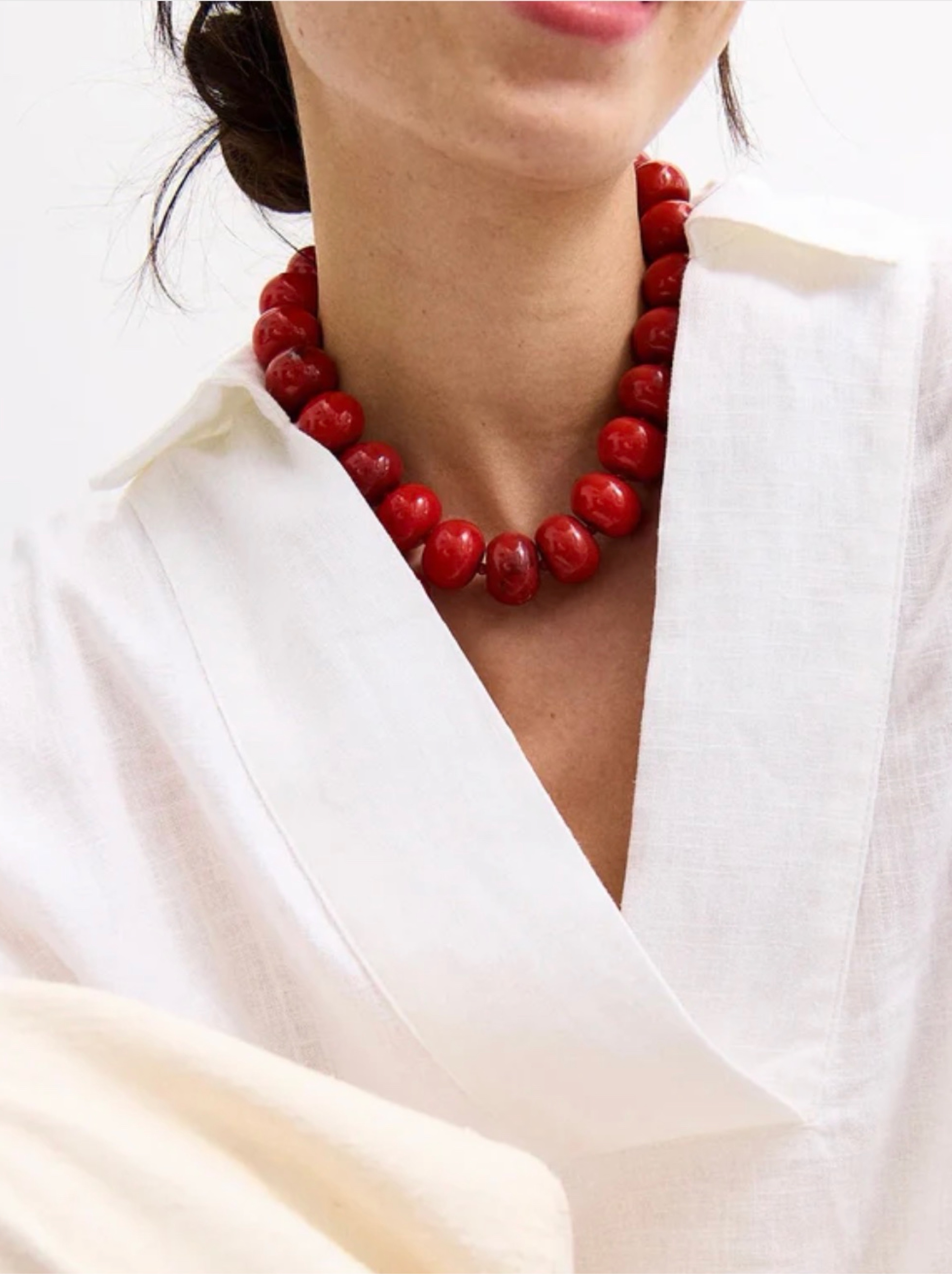 Red Beaded Bubble Necklace