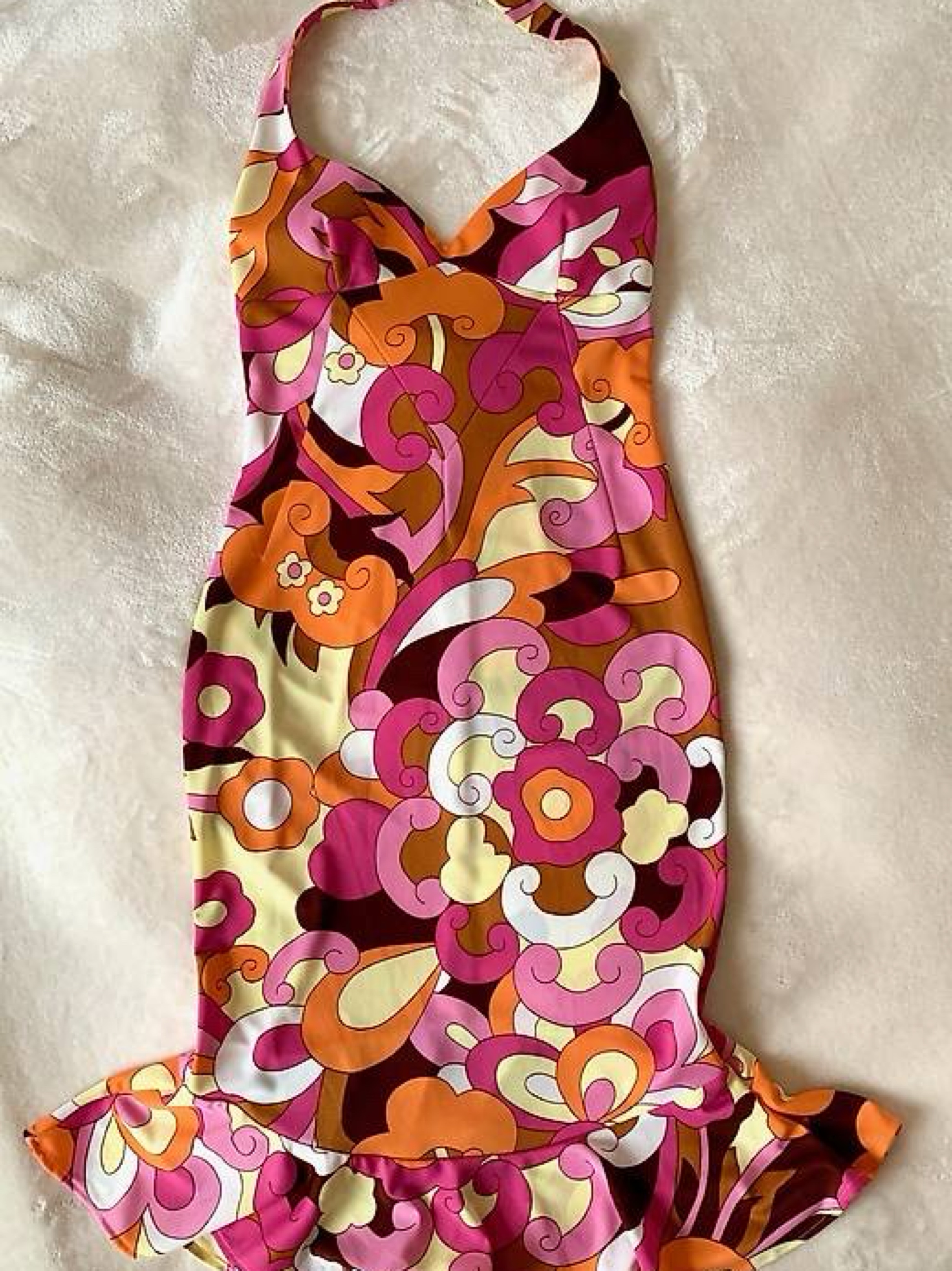 Vintage D&G SS04 Psychedelic Halter Midi Dress dolce gabbana