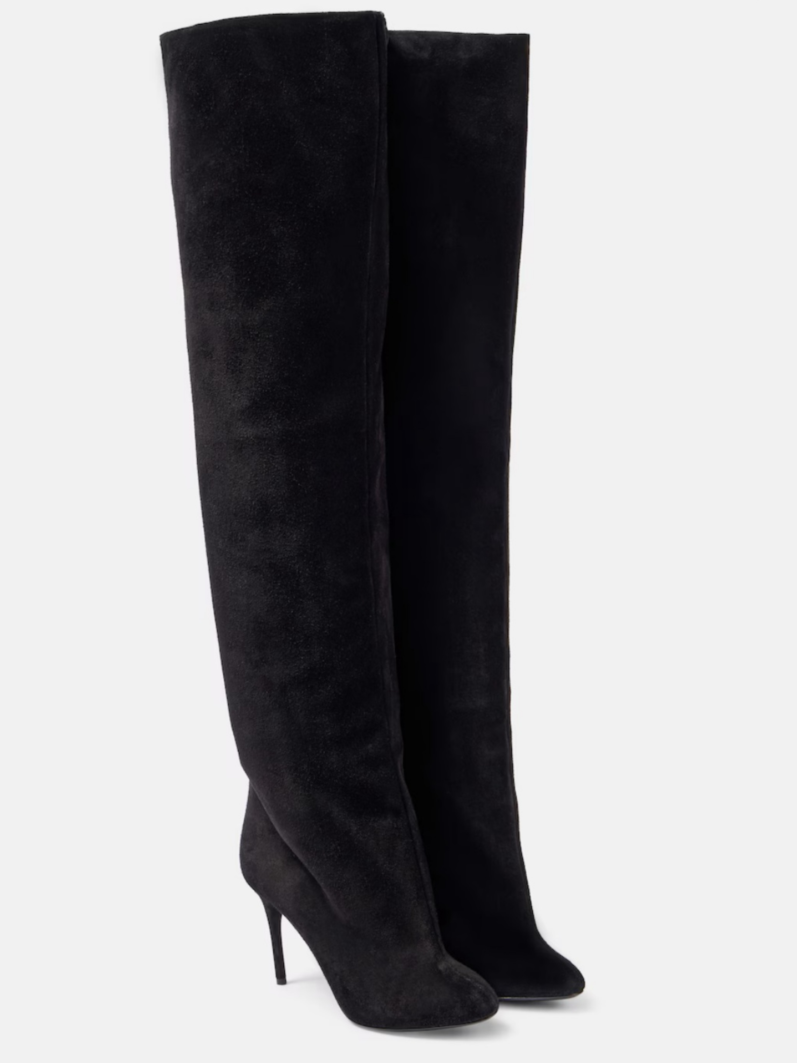 Alaïa Décolleté Cuissardes Black Suede Thigh-High Boots