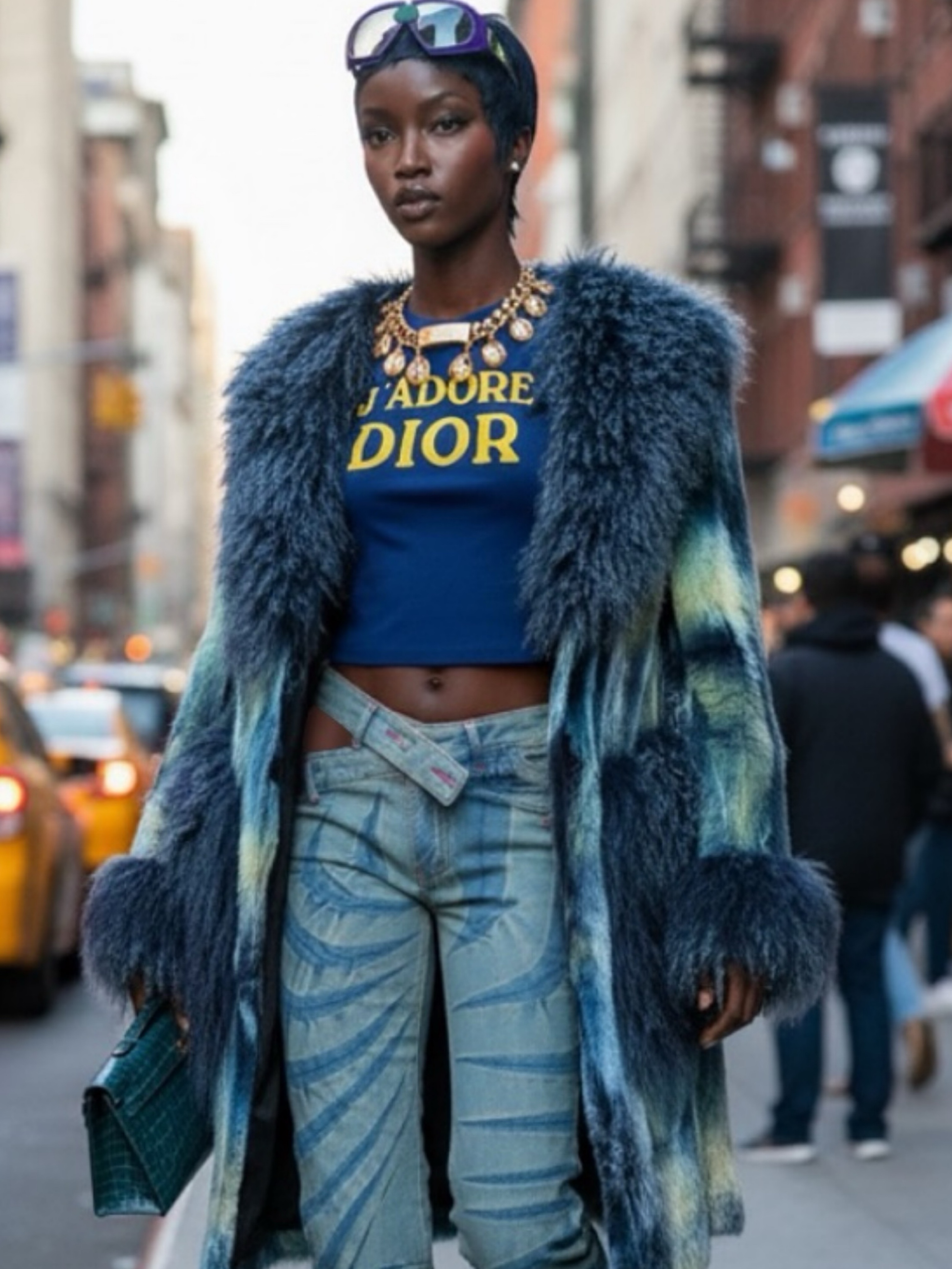 Masha Popova Blue Cut Out Denim as seen on Anok