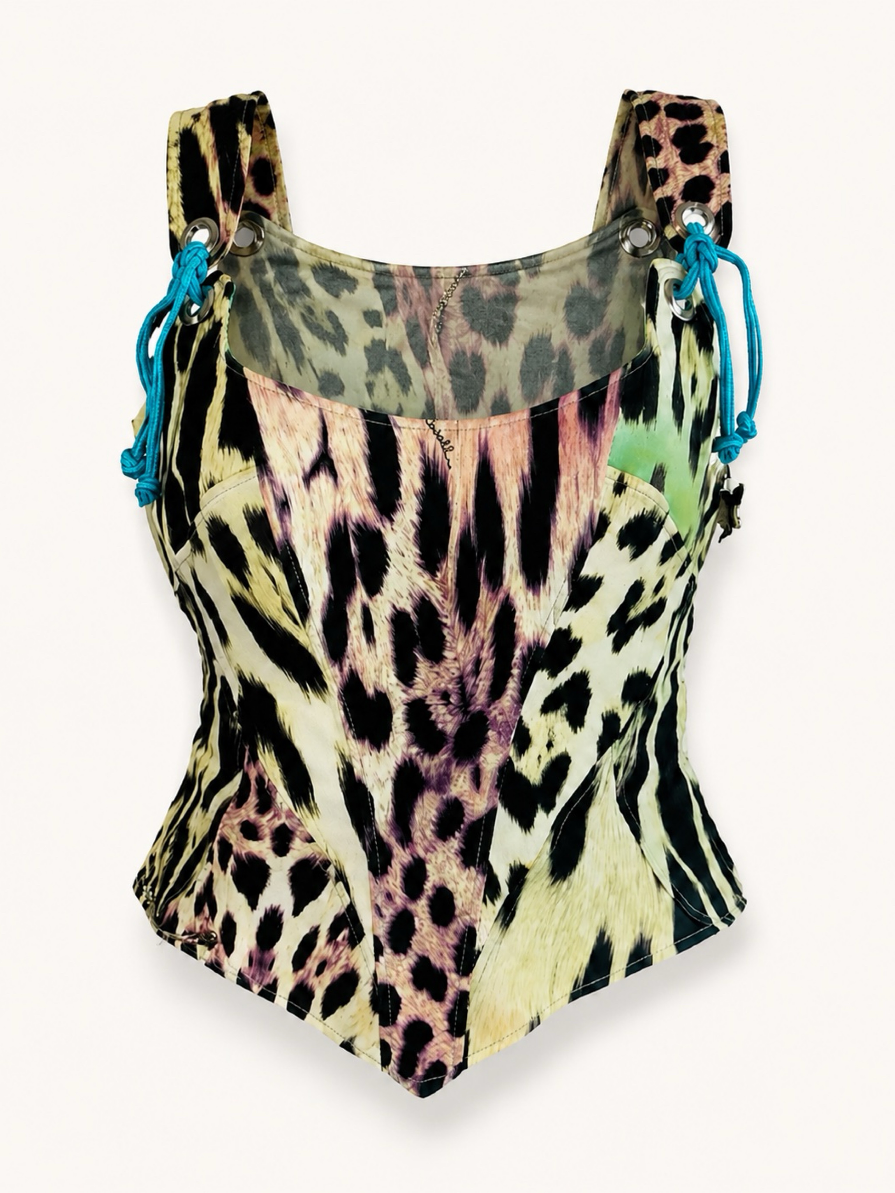 Vintage 2005 Just Cavalli by Roberto Cavalli Leopard Corset Top