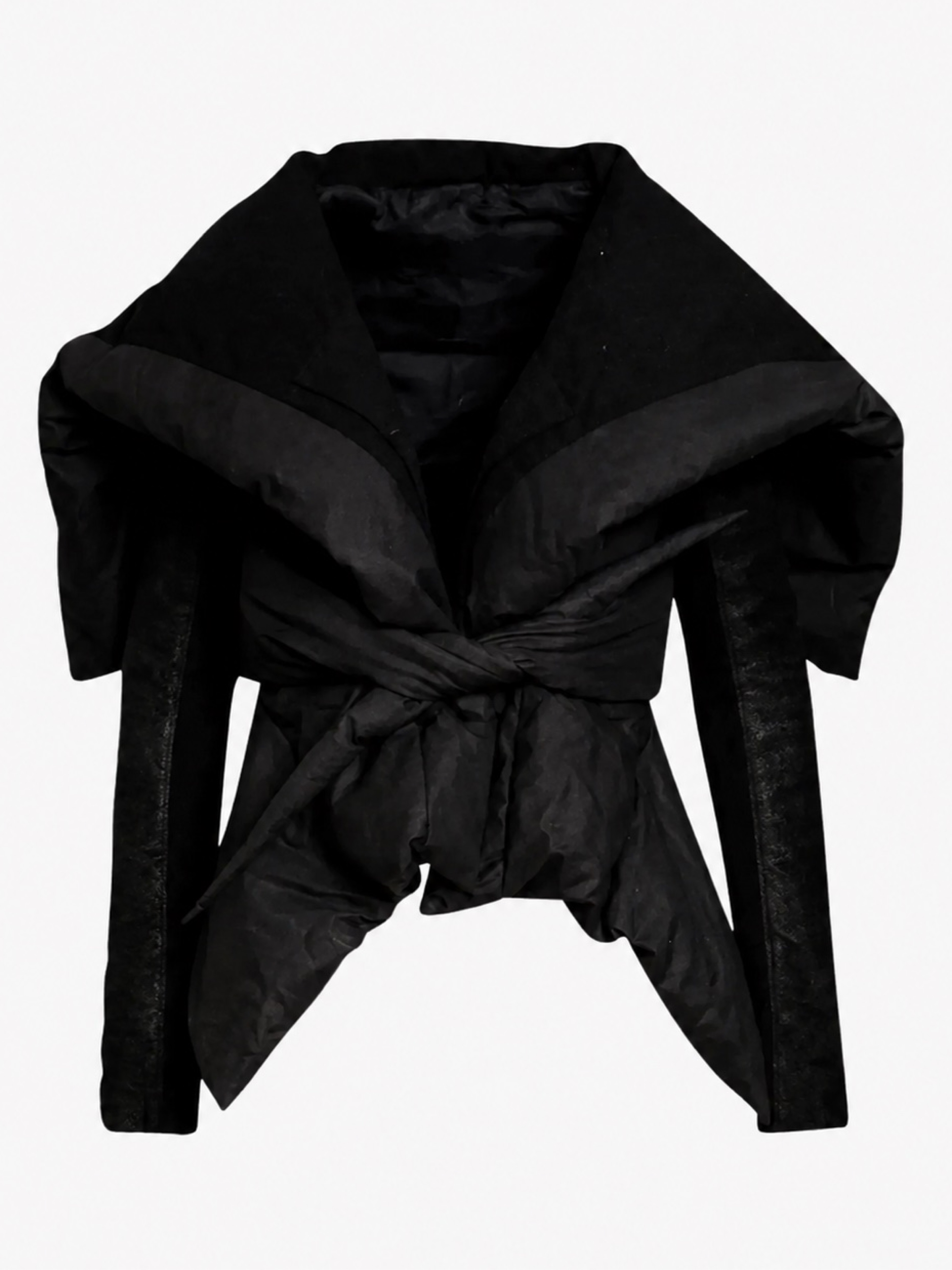 Rick Owens Black Belted Down Jacket - IT 42 / M