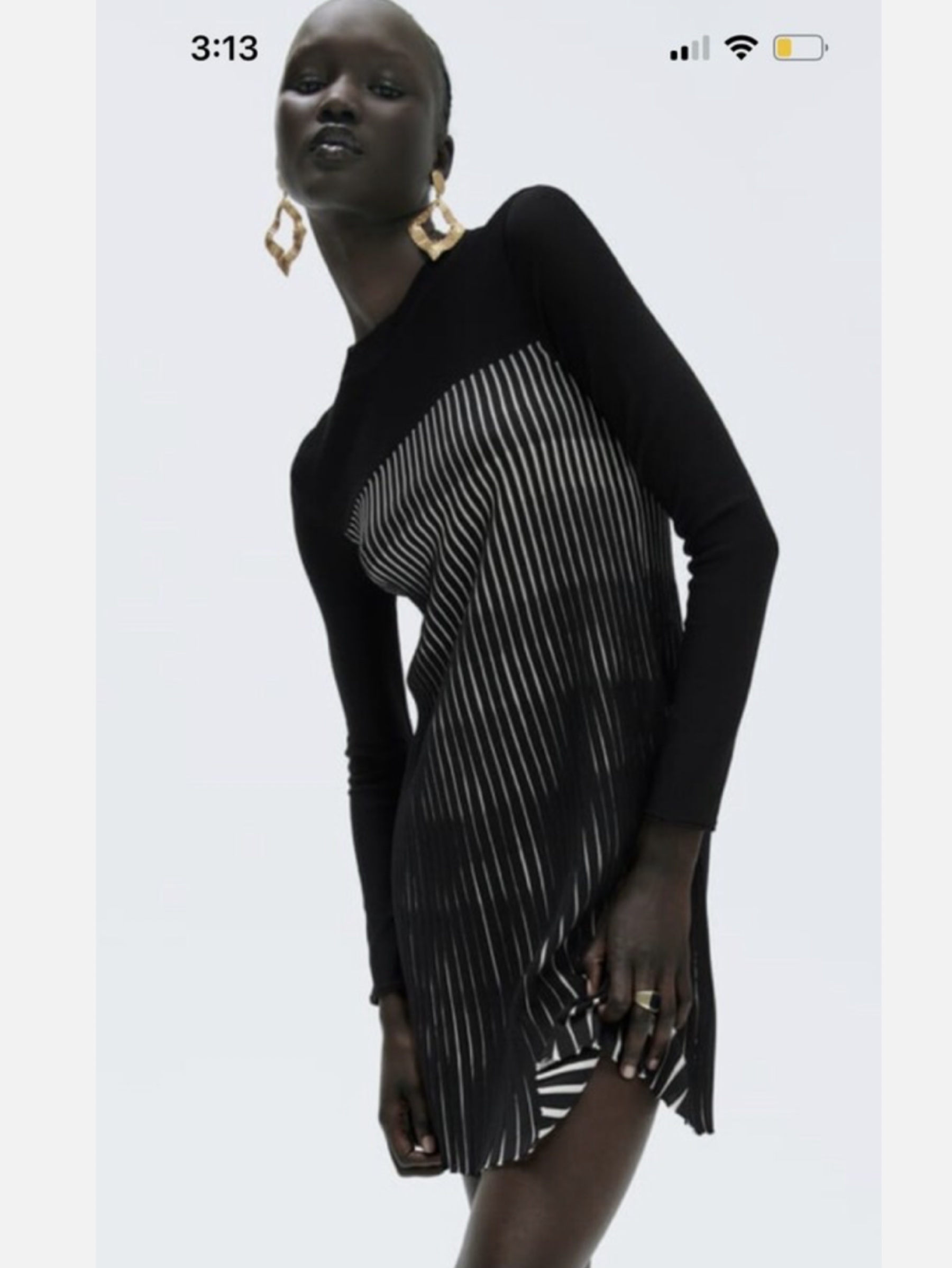 zara black knit dress Pleated Midi by Zara elastic cuffs