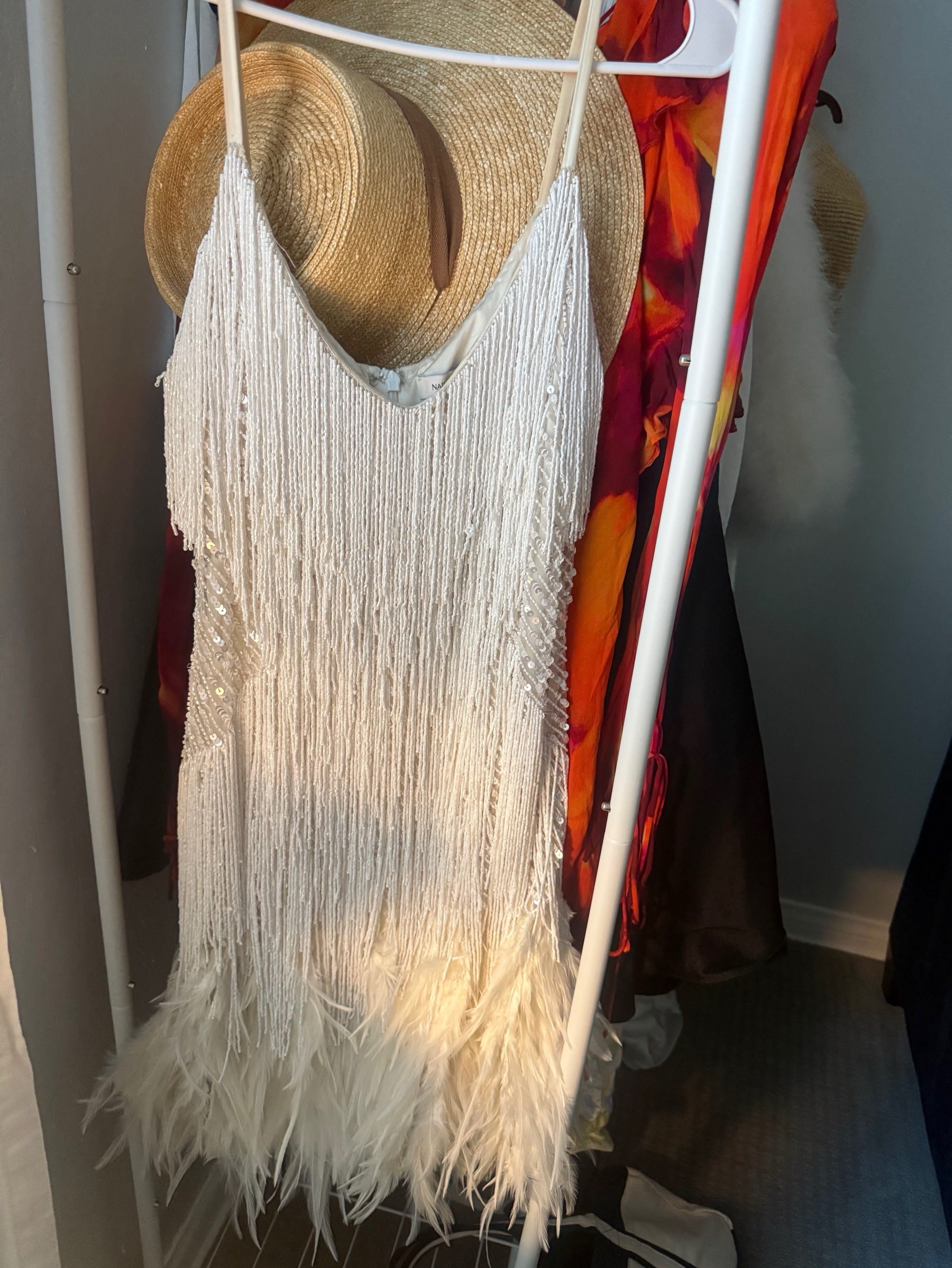 Nadine Merabi White Feather Bridal Mini | Bachelorette, After