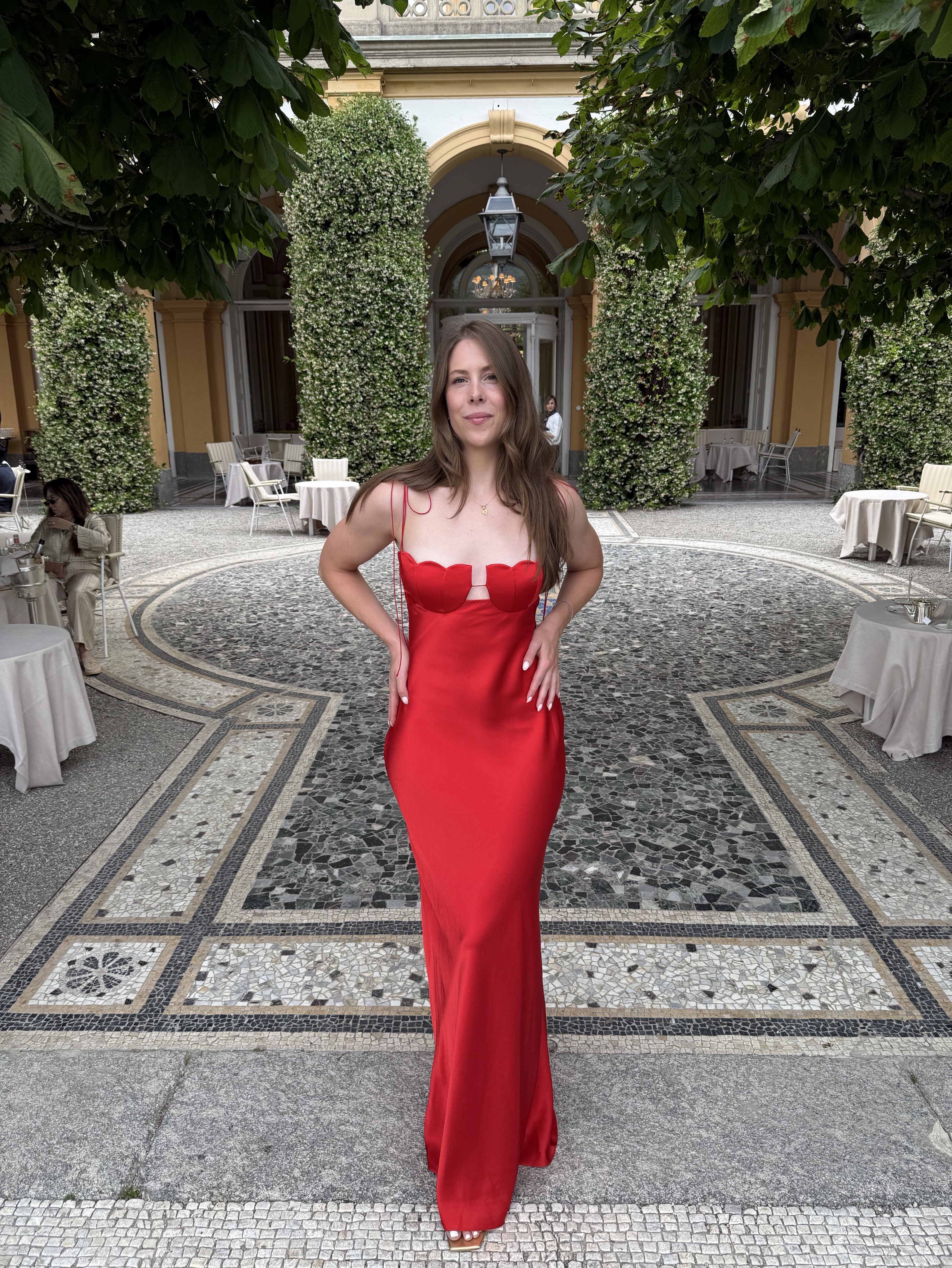 anna october red dress Anna October Women's Solomia Maxi Dress, Red, Polyester | Size: XS