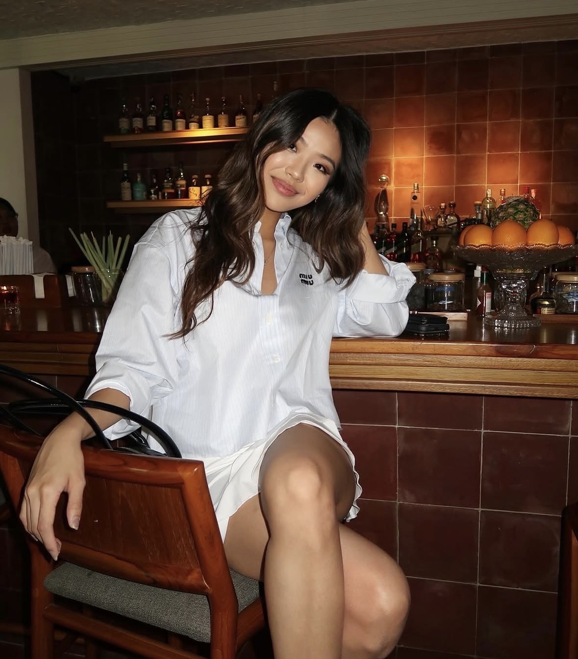 miu miu white shirt dress Miu Miu Hosts Cannes Lunch Honoring Catherine Martin