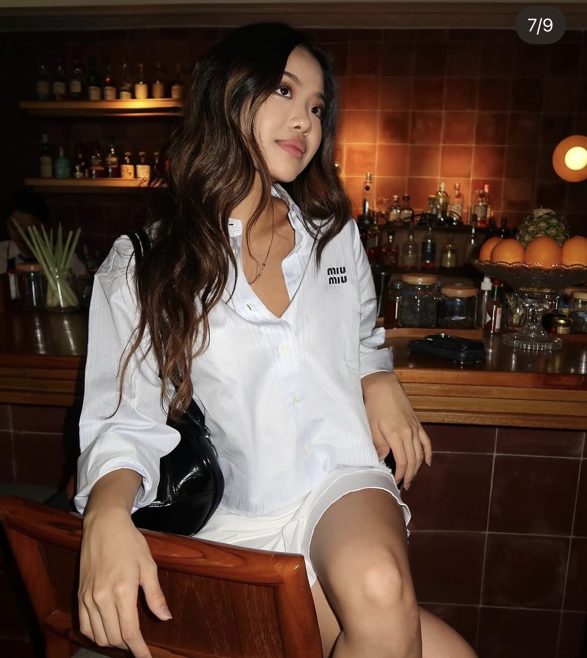Miu Miu White Striped Button-Up Shirt by Miu Miu - Pickle