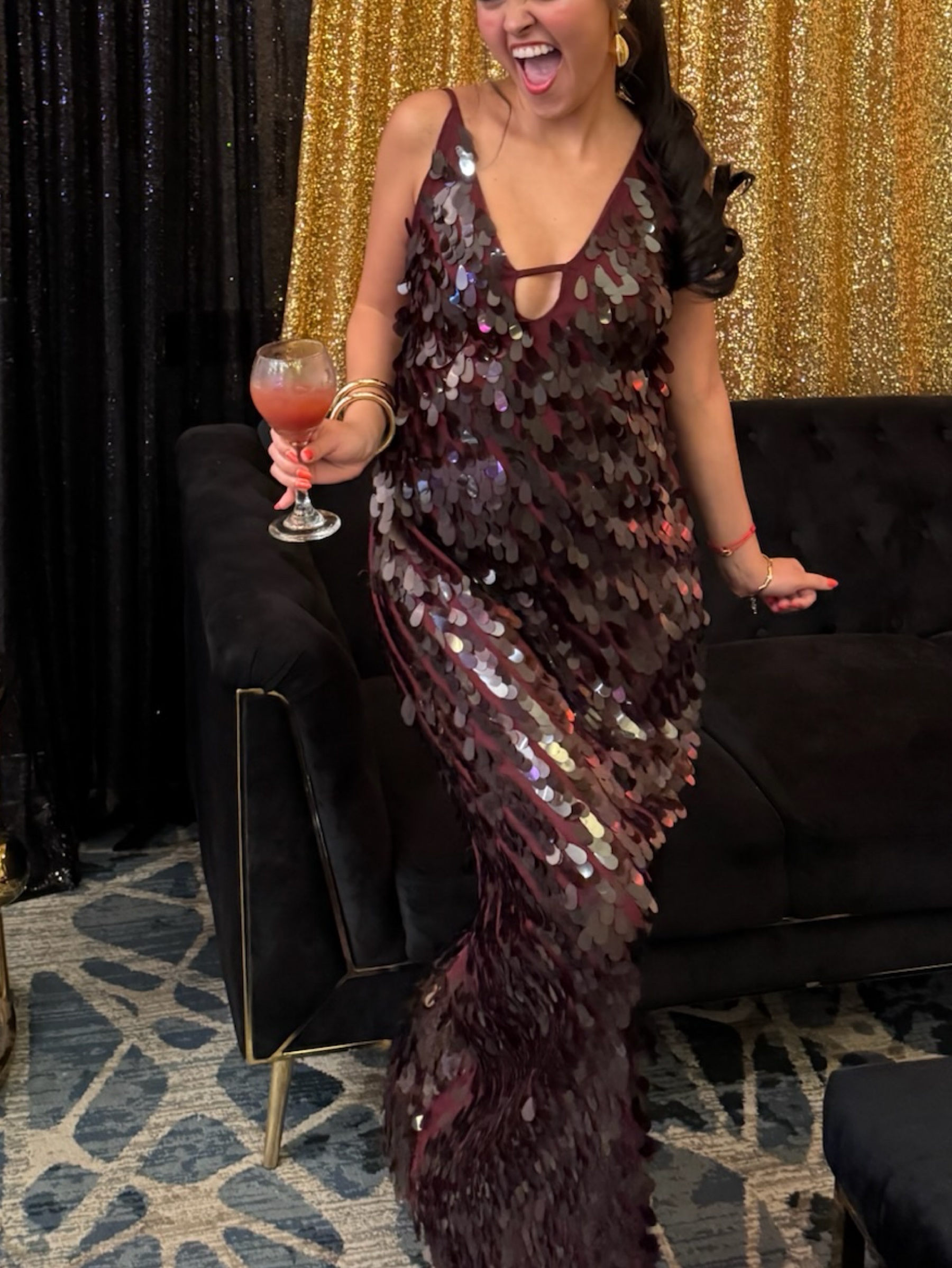 formal dress sparkle Women's Sequin V-Neck Sleeveless Backless Long Evening Maxi Party Prom by lulu's categories.lvl0:Clothing