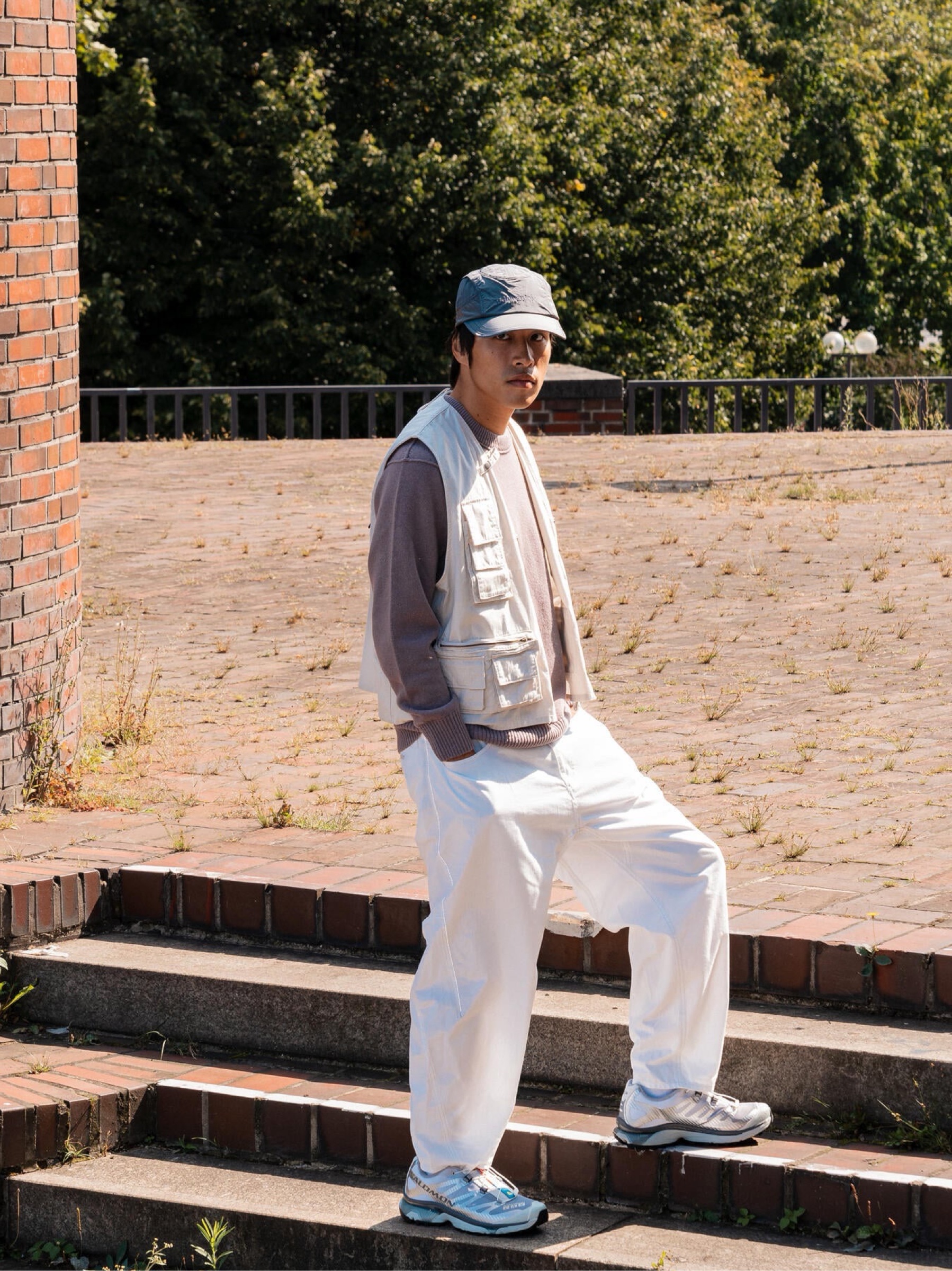 Cream Utility Vest with Multiple Pockets by Nike | Pickle