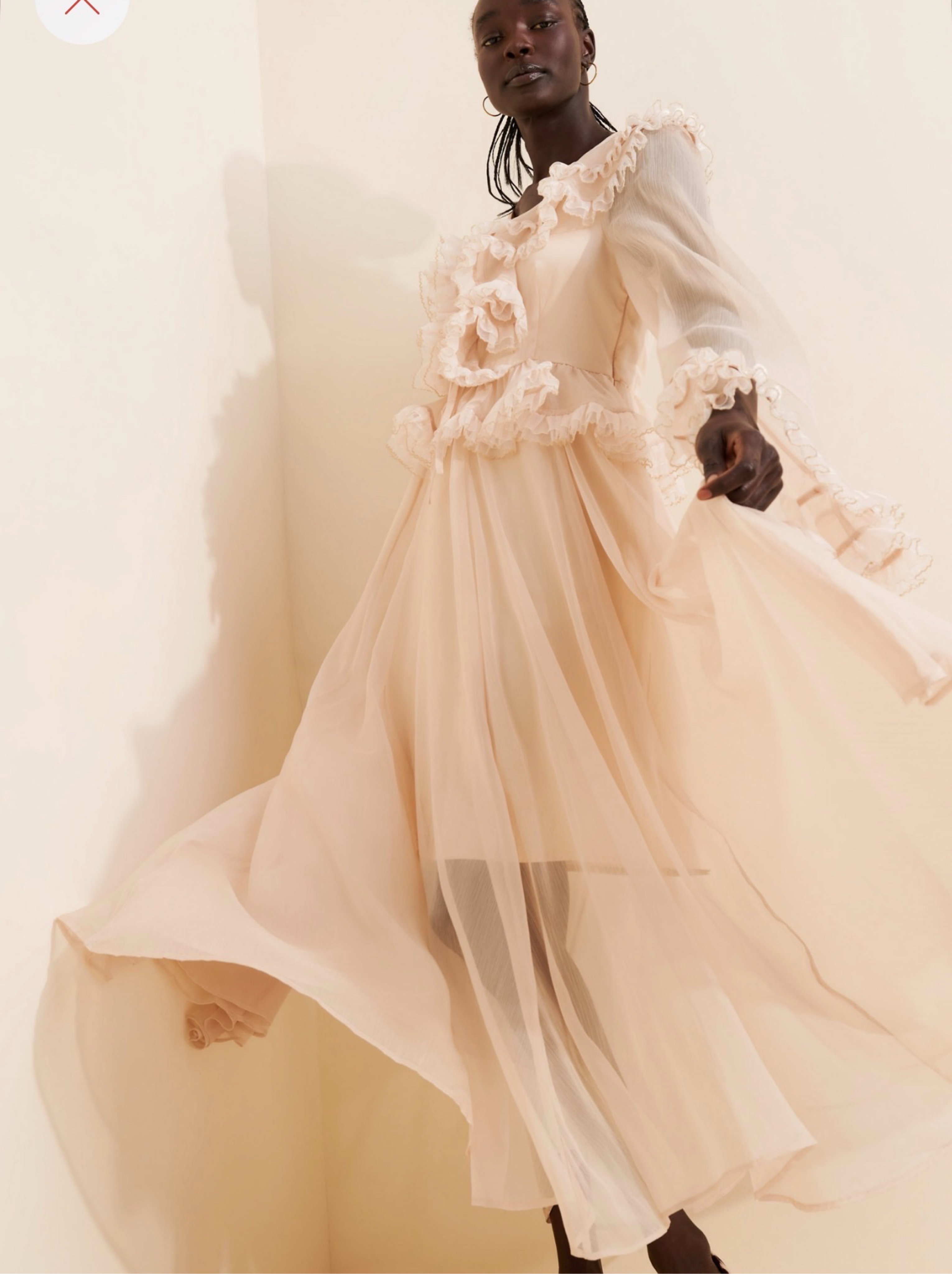 cream chiffon dress CeliaB Ruffle Long by CeliaB Color:rose-gold Long Summer Leaf Boho Blue Salwar Suit Boho This is a dress