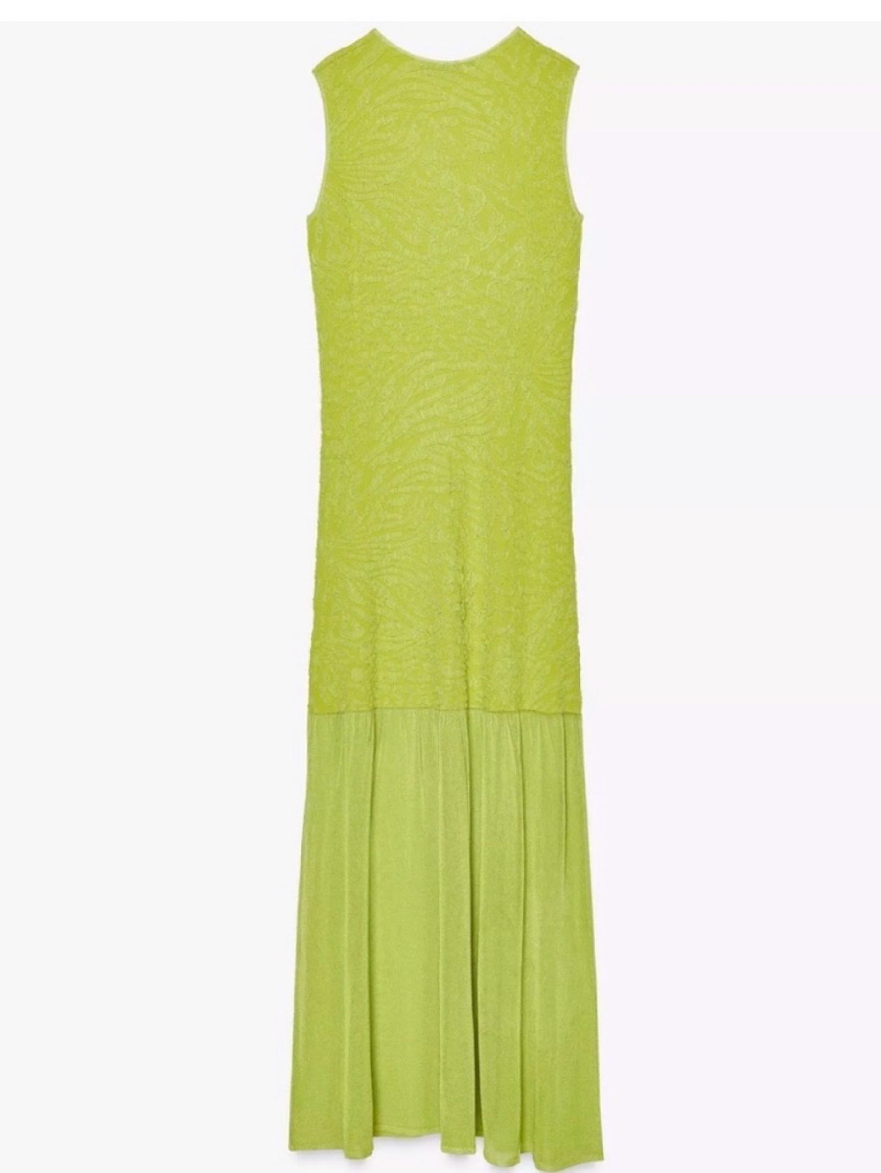 green cotton dress zara Lime Sleeveless Textured Maxi by Zara Shirt