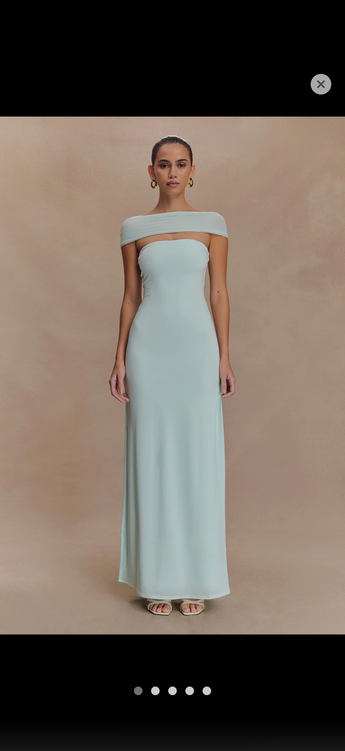 Light Blue Off-Shoulder Maxi Dress