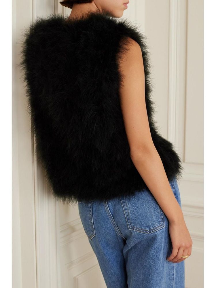 Yves Salomon Feather Silk-Satin Vest by Yves Salomon | Pickle