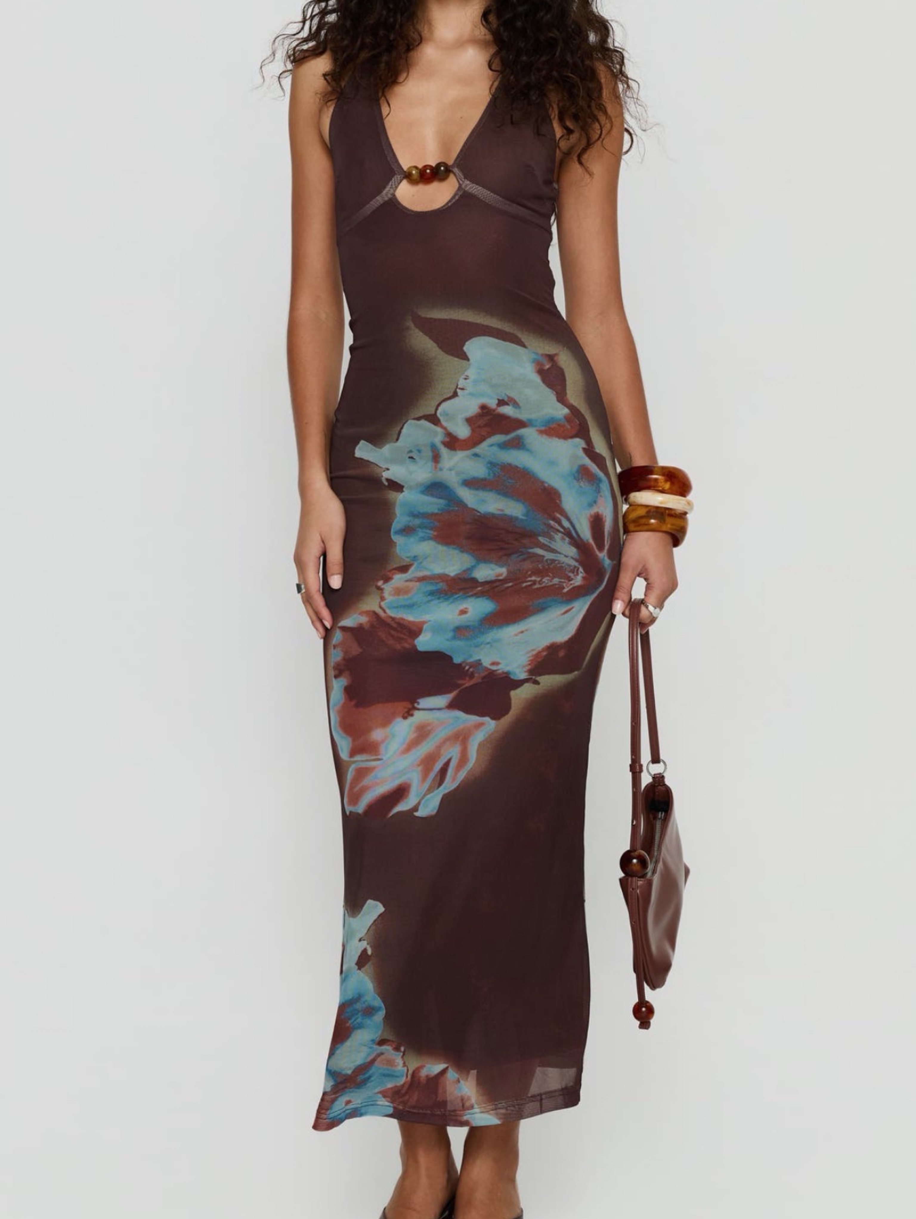 midi dress princess polly Georgia Midi Dress Navy Lower Impact