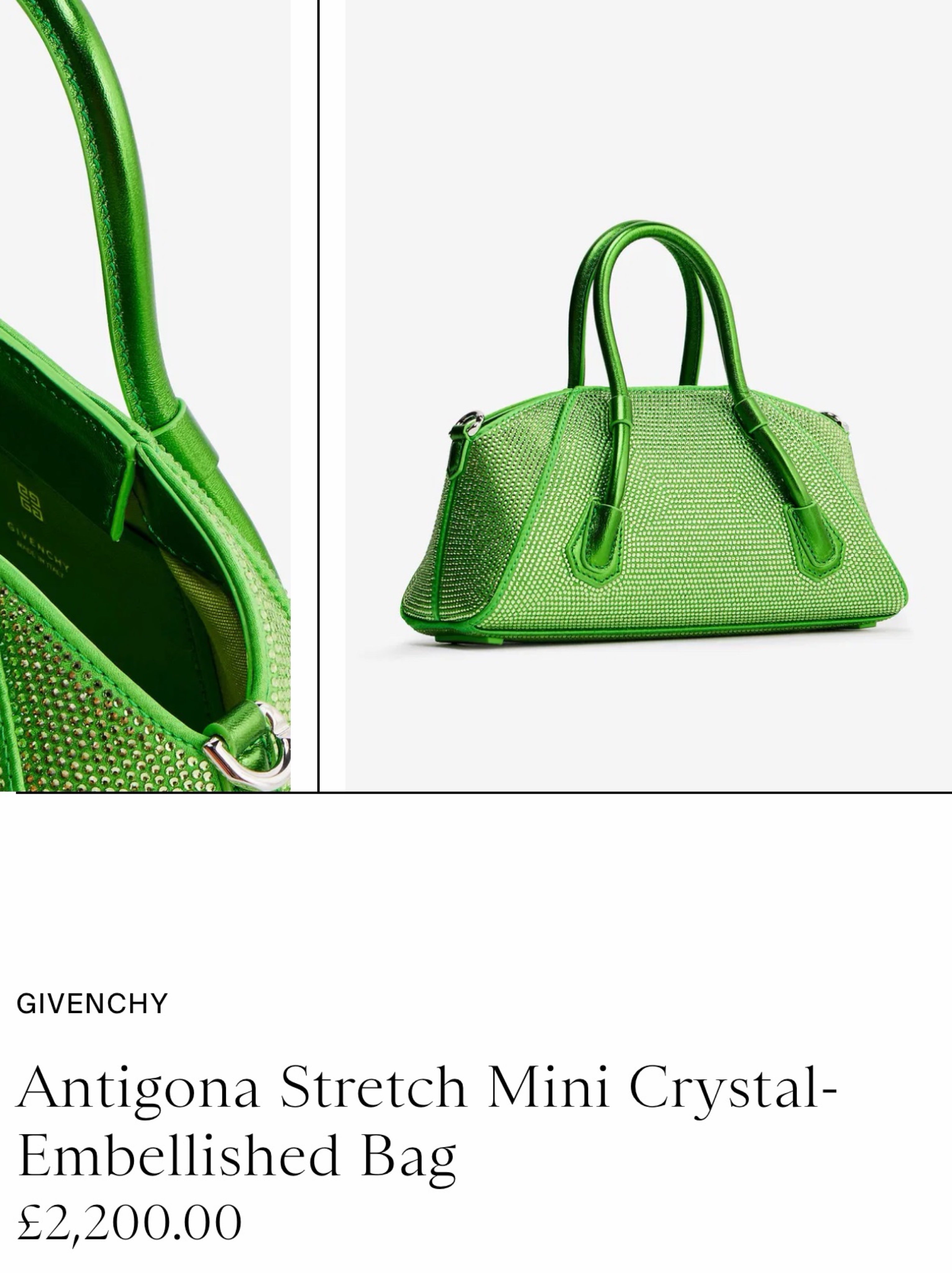 Givenchy Green Crystal-Embellished Mini Bag by Givenchy - Pickle