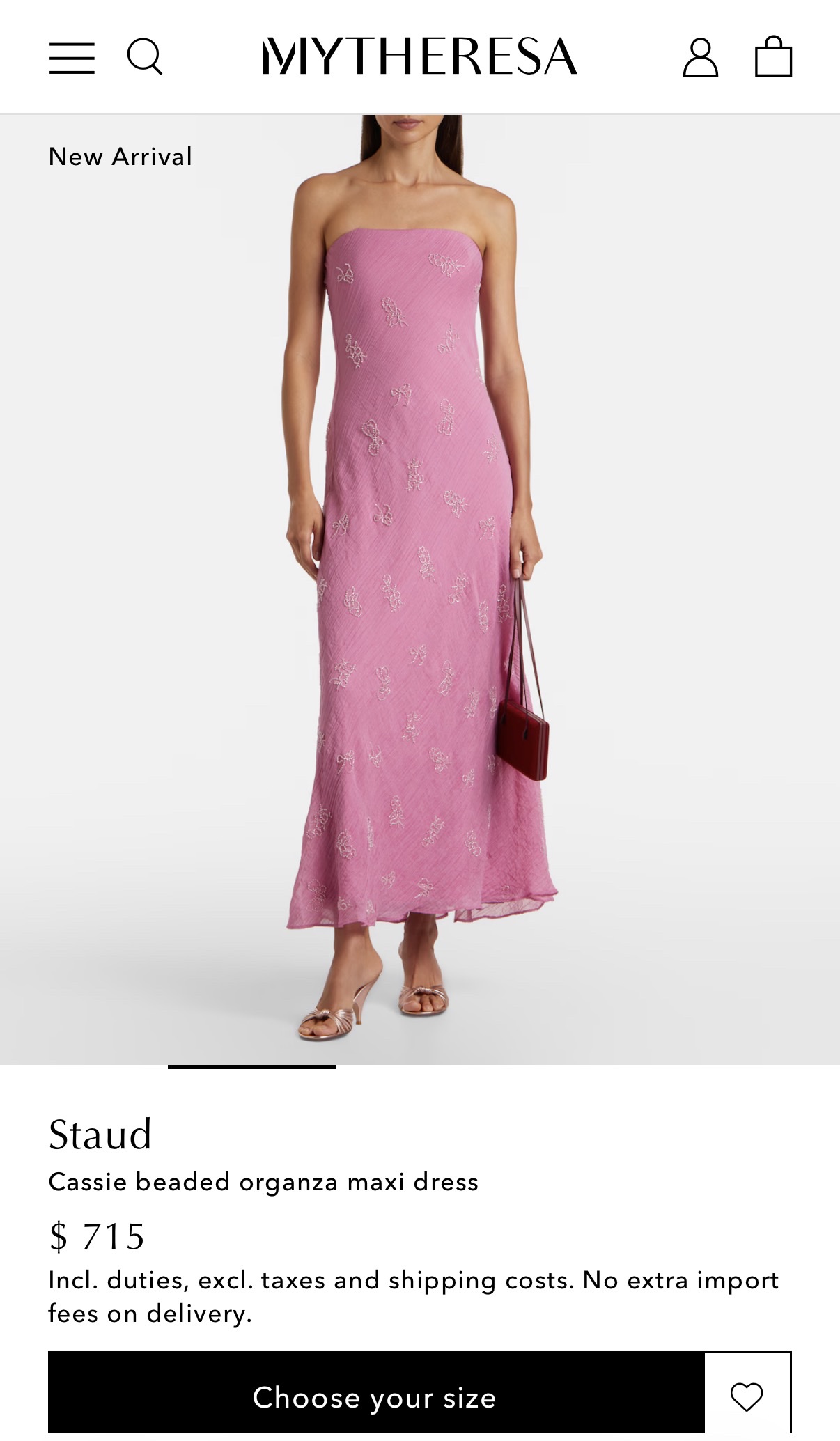 staud pink organza dress Staud, Cassie beaded organza maxi dress, Women, Pink, US 0, Dresses, Materialmix