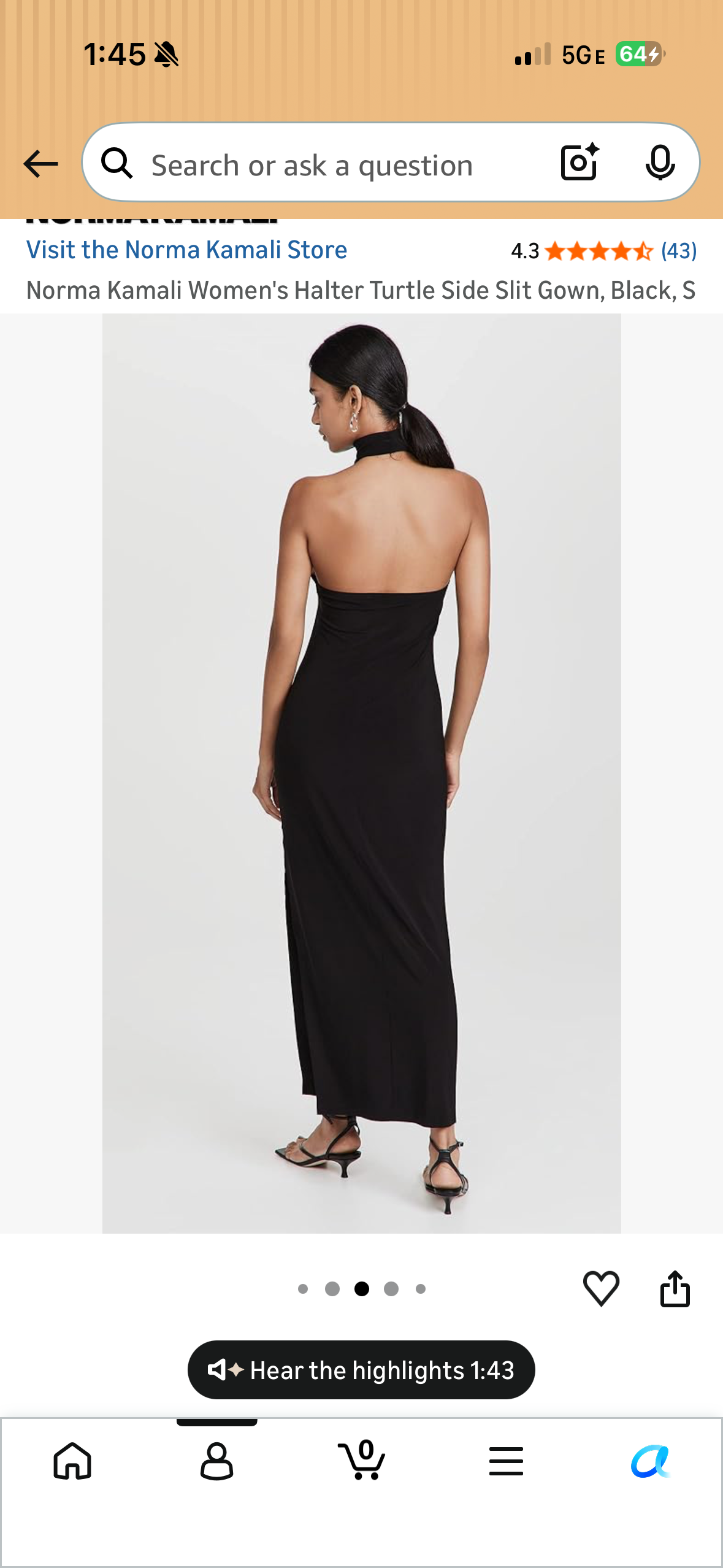 Norma Kamali women's halter turtle side slit gown by Norma Kamali - Pickle
