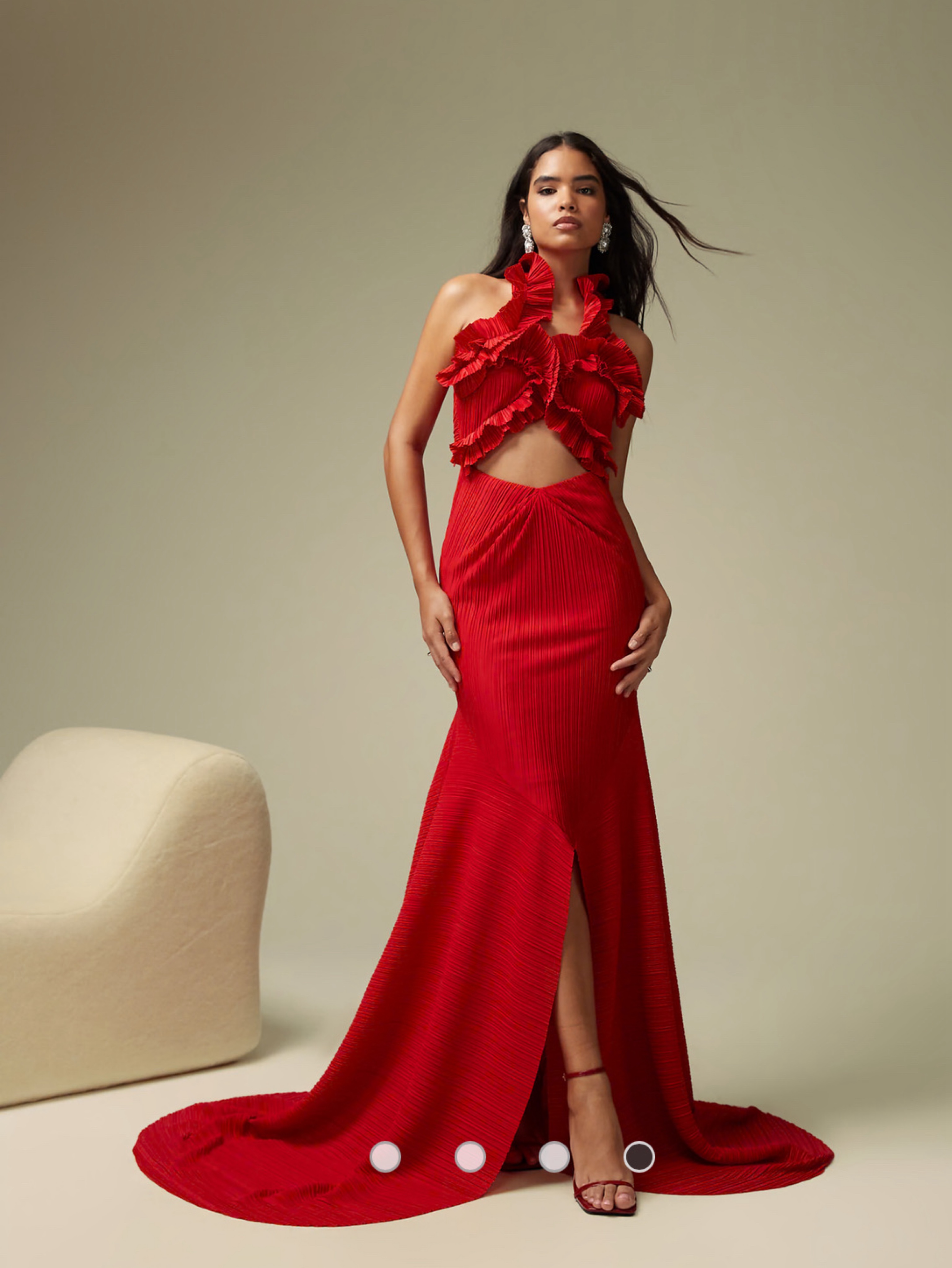 asos red pleated dress asos Red Size 6 Dress