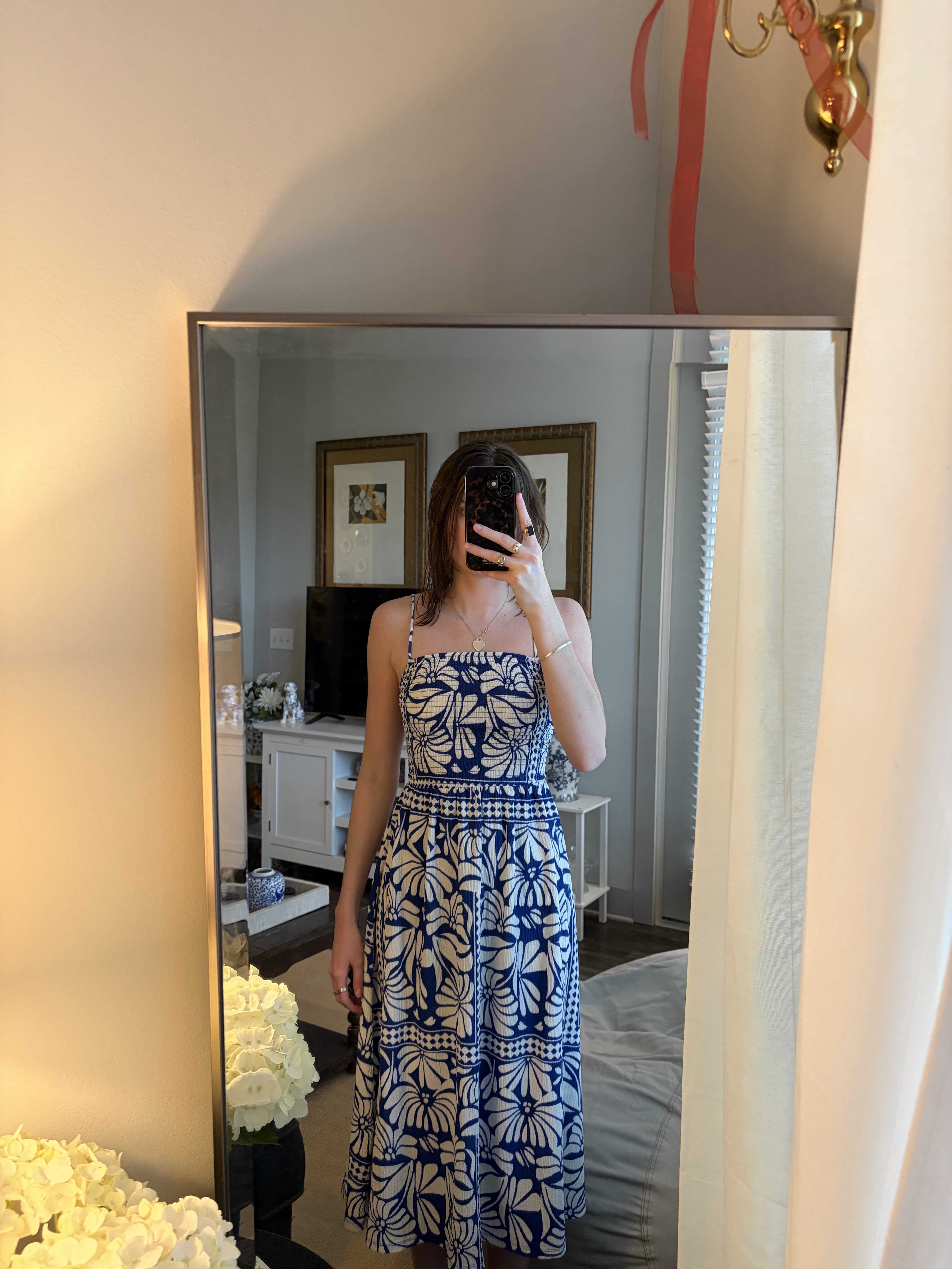 H&M Smocked Midi Dress by H&M - Pickle