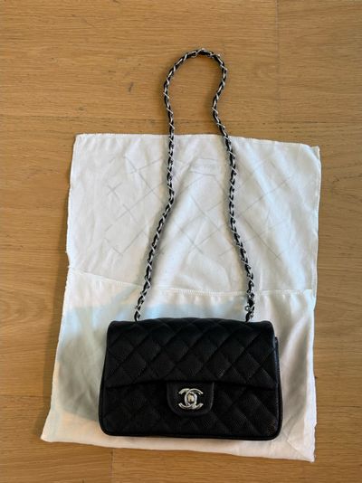 Chanel Black Quilted Caviar Crossbody Bag by Chanel | Pickle