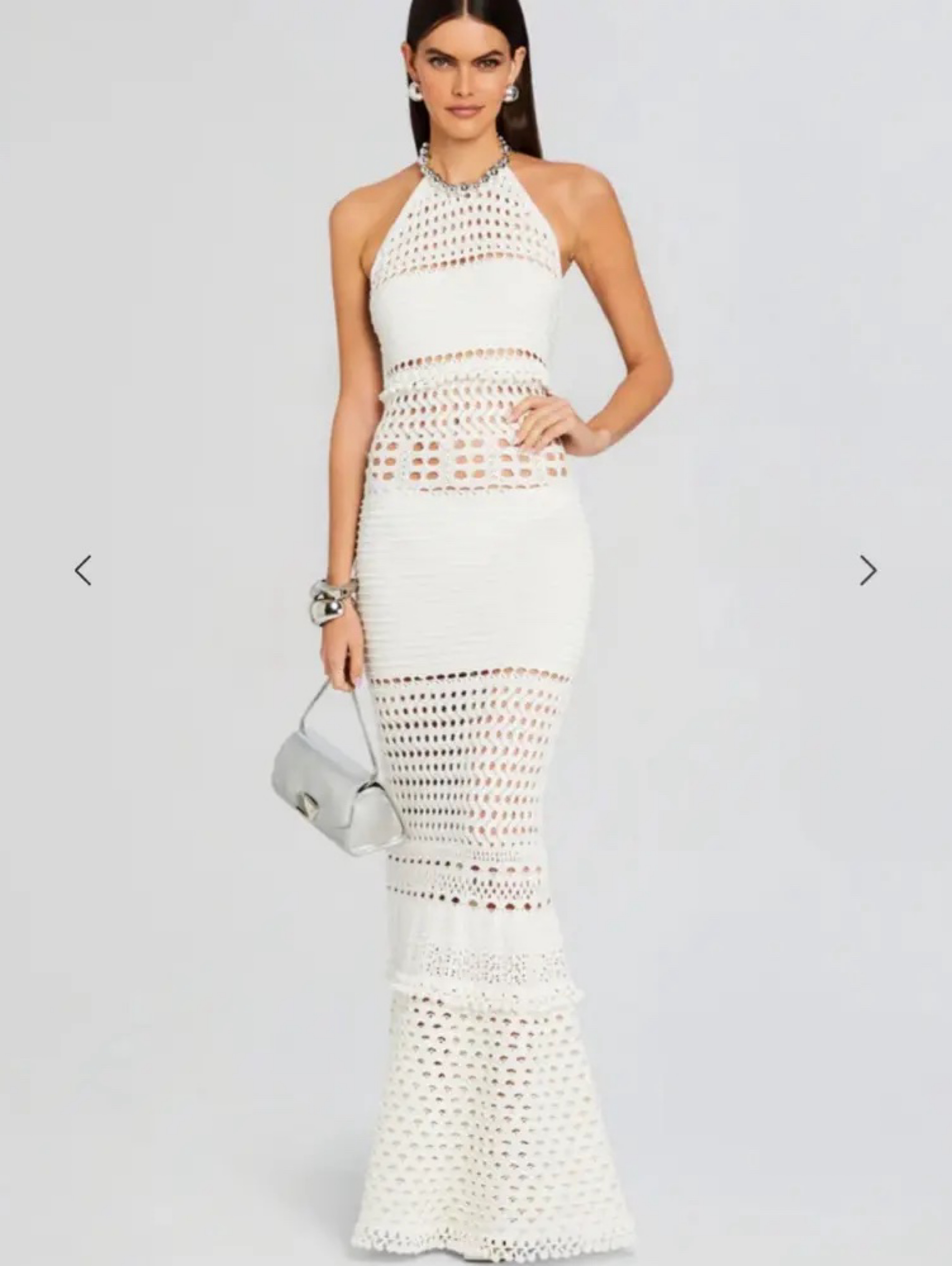 $600 Retrofete Mesa Halter Crochet Dress XS