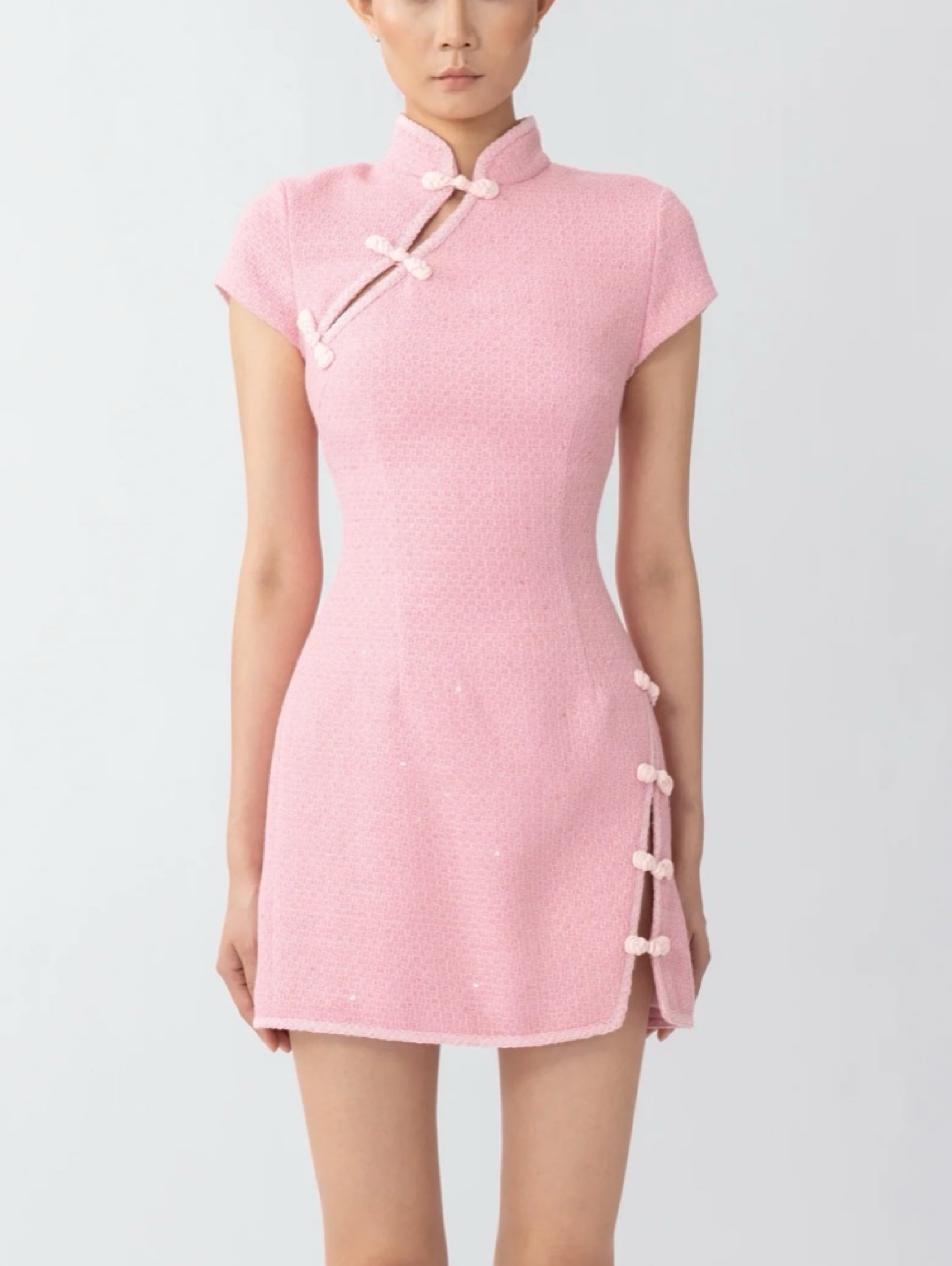 Sau Lee Ada pink Tweed mini dress S