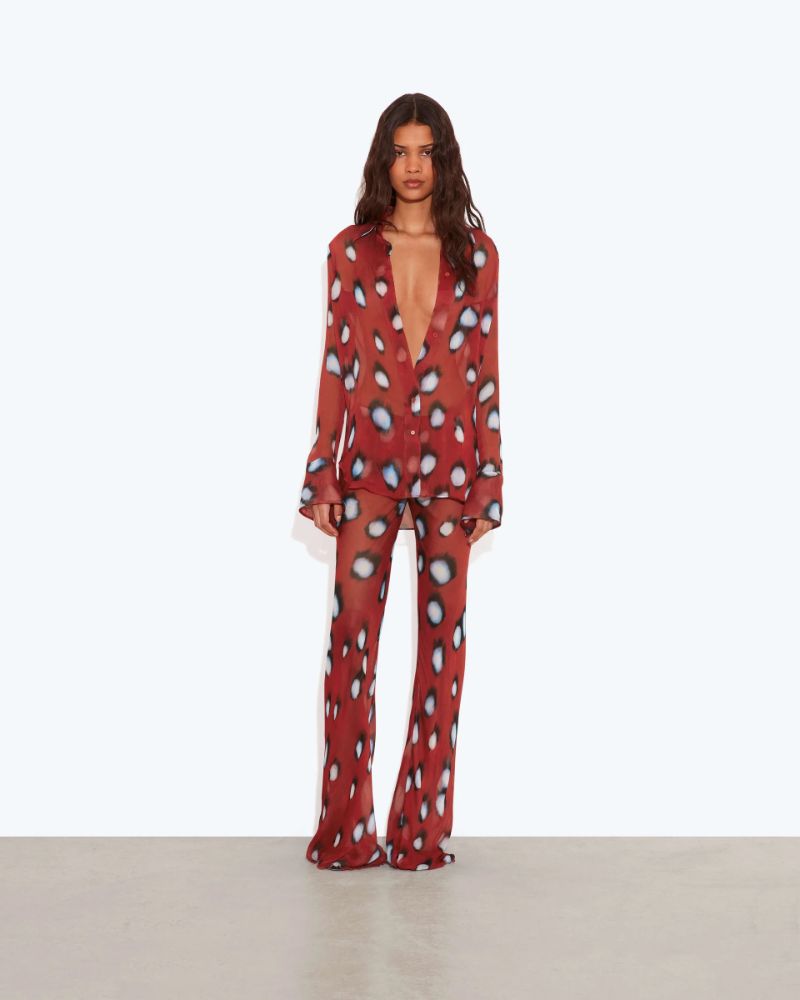 Rat & Boa Red Polka Dot Silk Pants