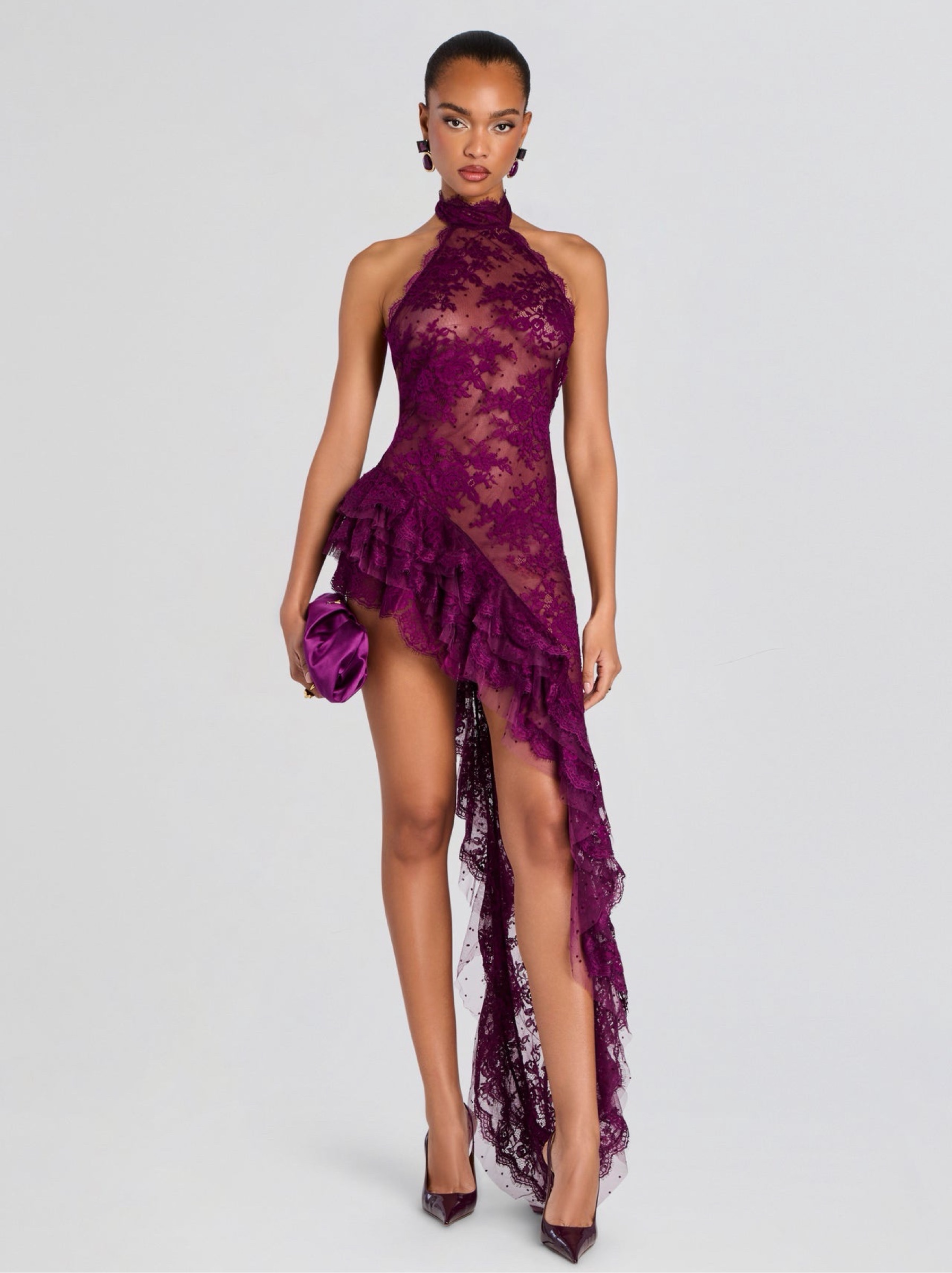 weissman high neck halter dress Shop Weissman SID-TW2187B