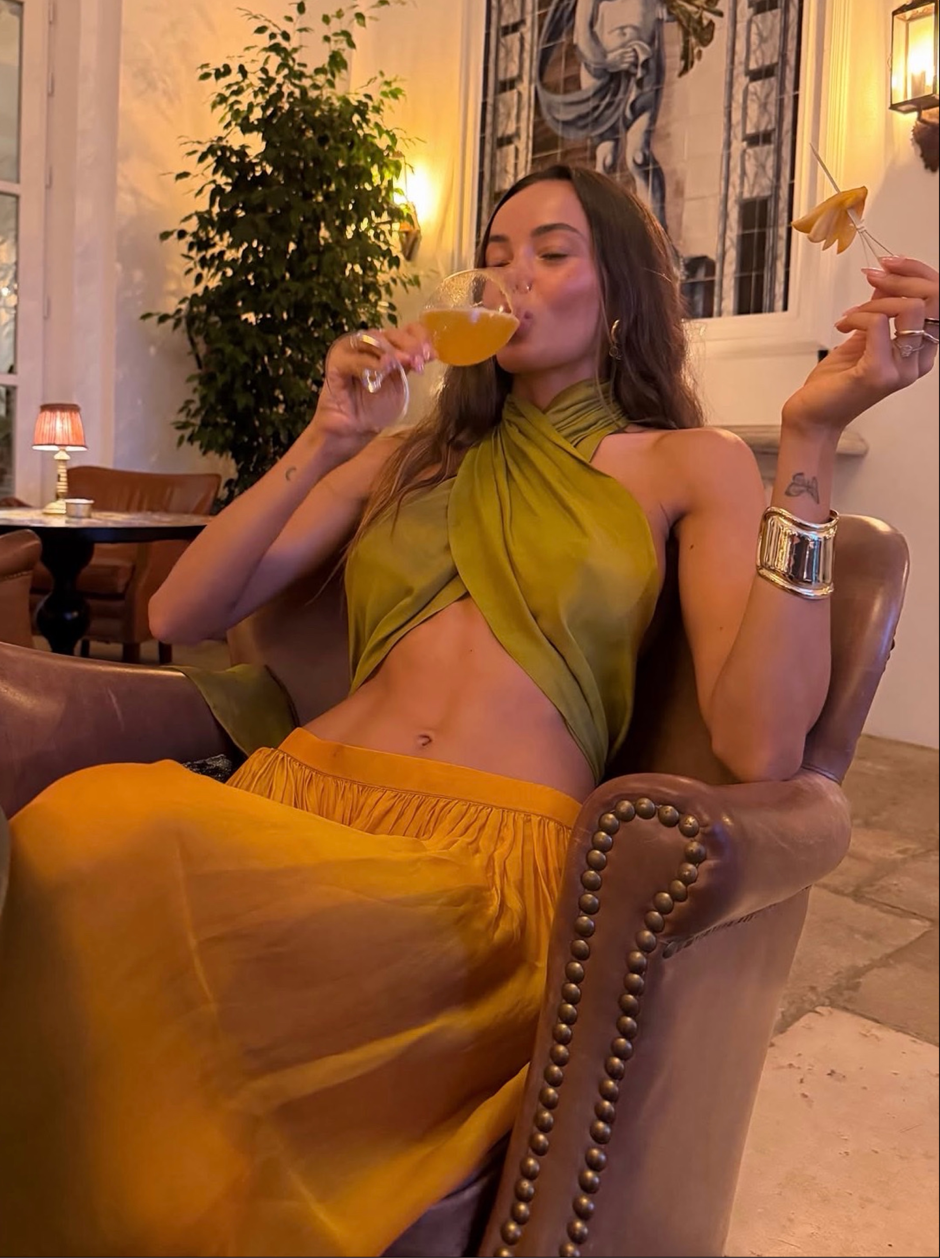 RetrofĂȘte Fable Chiffon Top in Iridescent Dijon