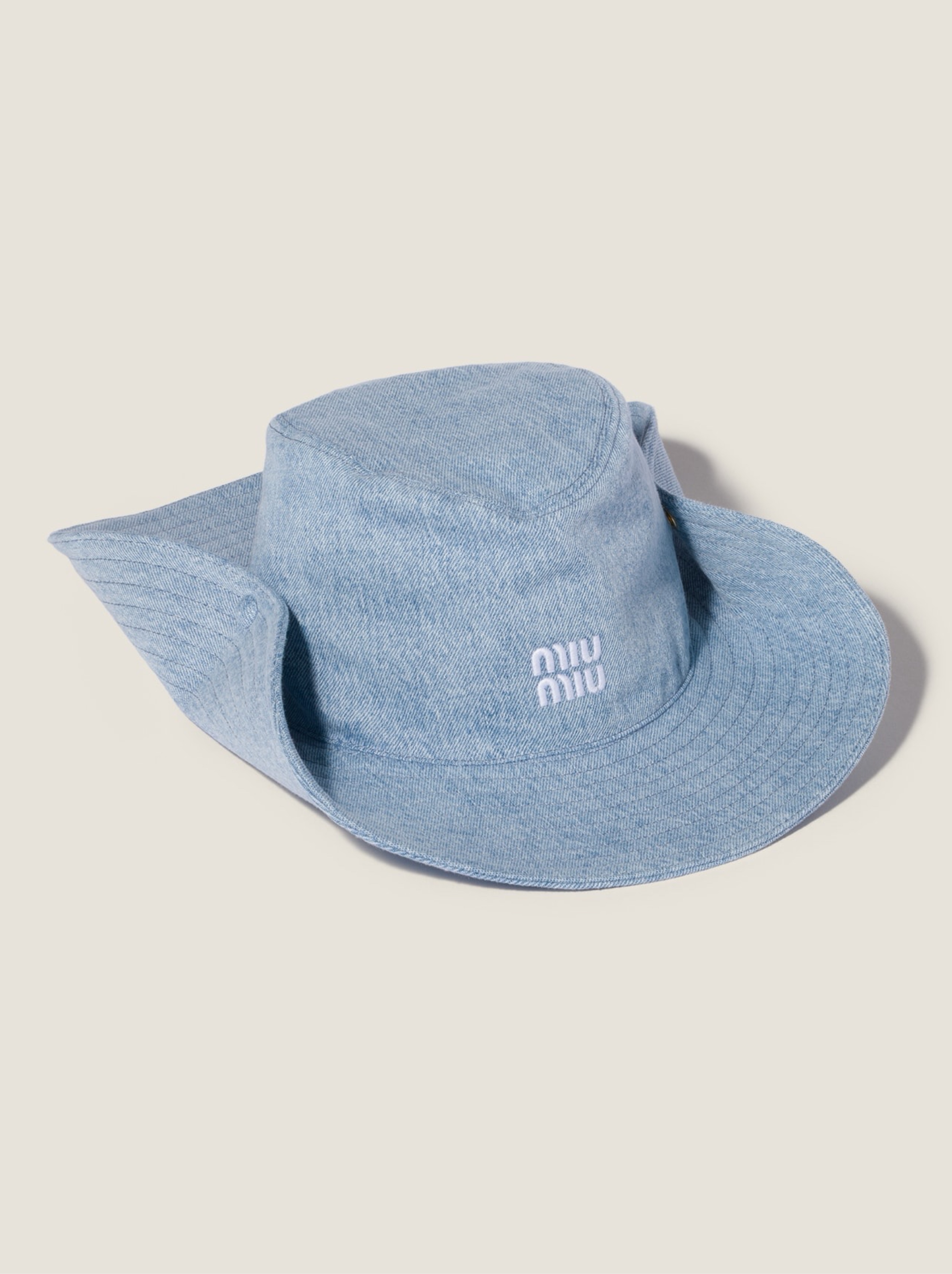 Miu Miu Light Blue Denim Cowboy Hat