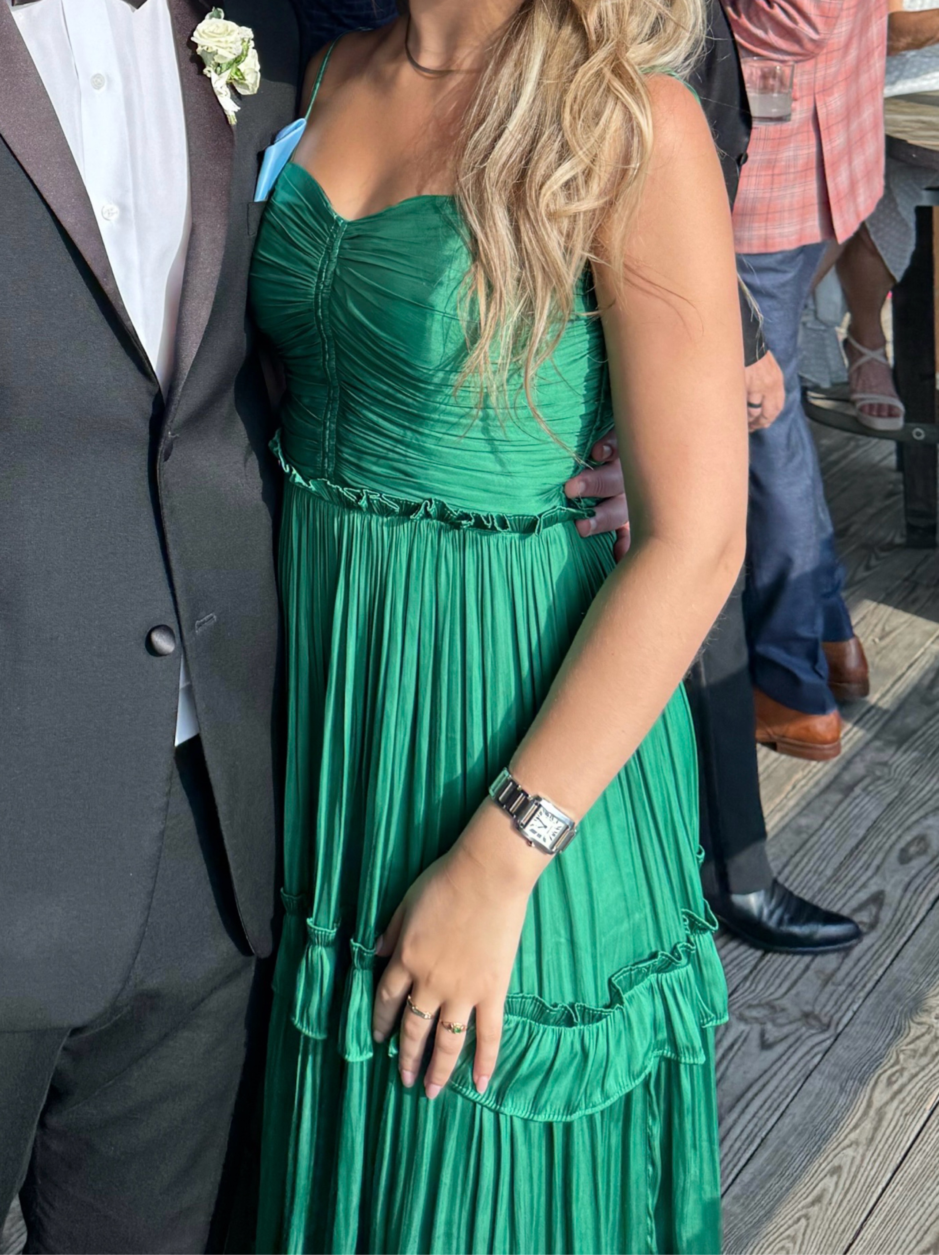 emerald green midi dresses Dress - Bodycon Midi Dress - Tie-Strap Dress The dress has limited to no stretch All The Love Emerald Green