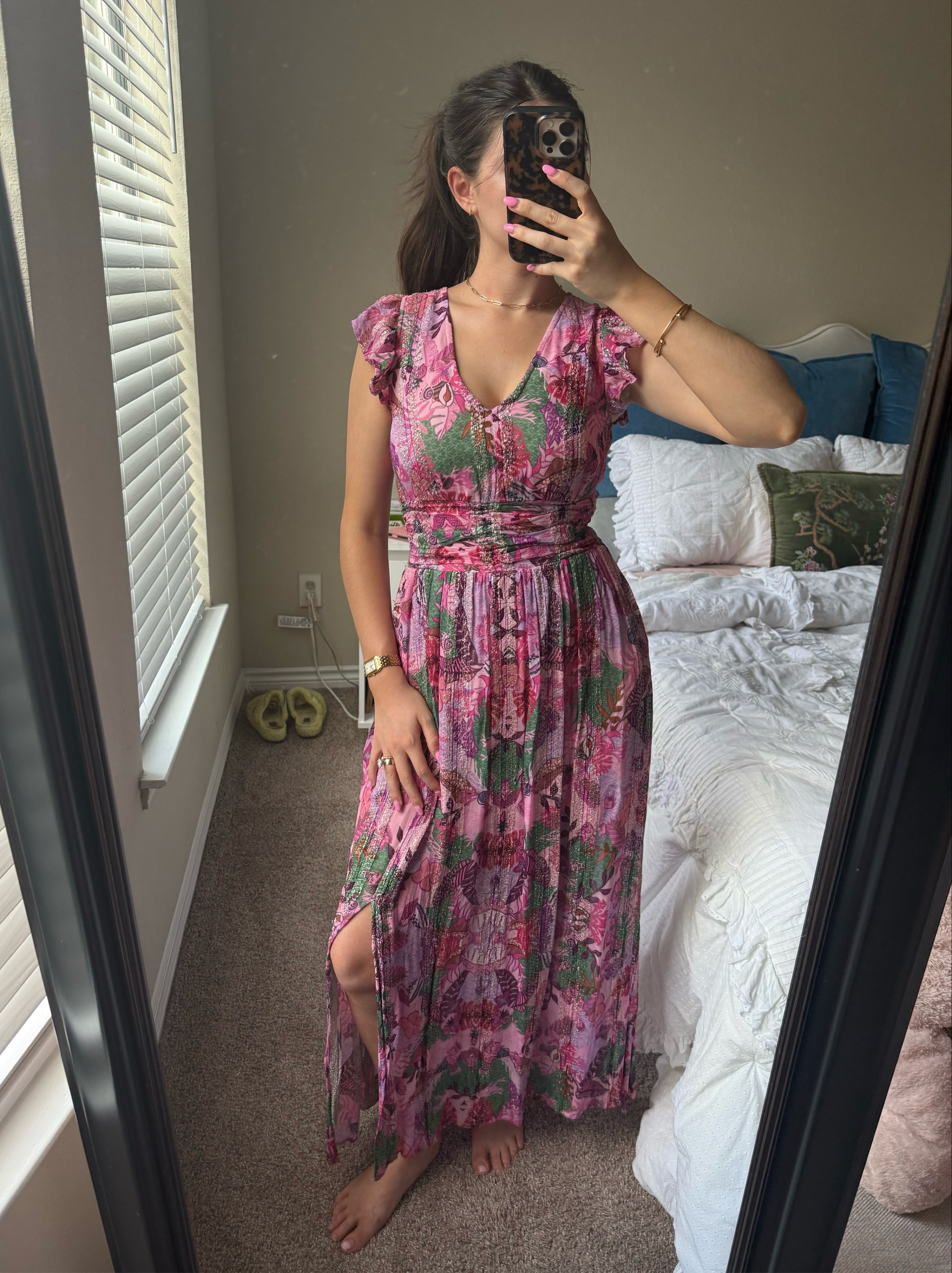 ciebon green dress Steph Button-Up Eyelet Mini Dress
