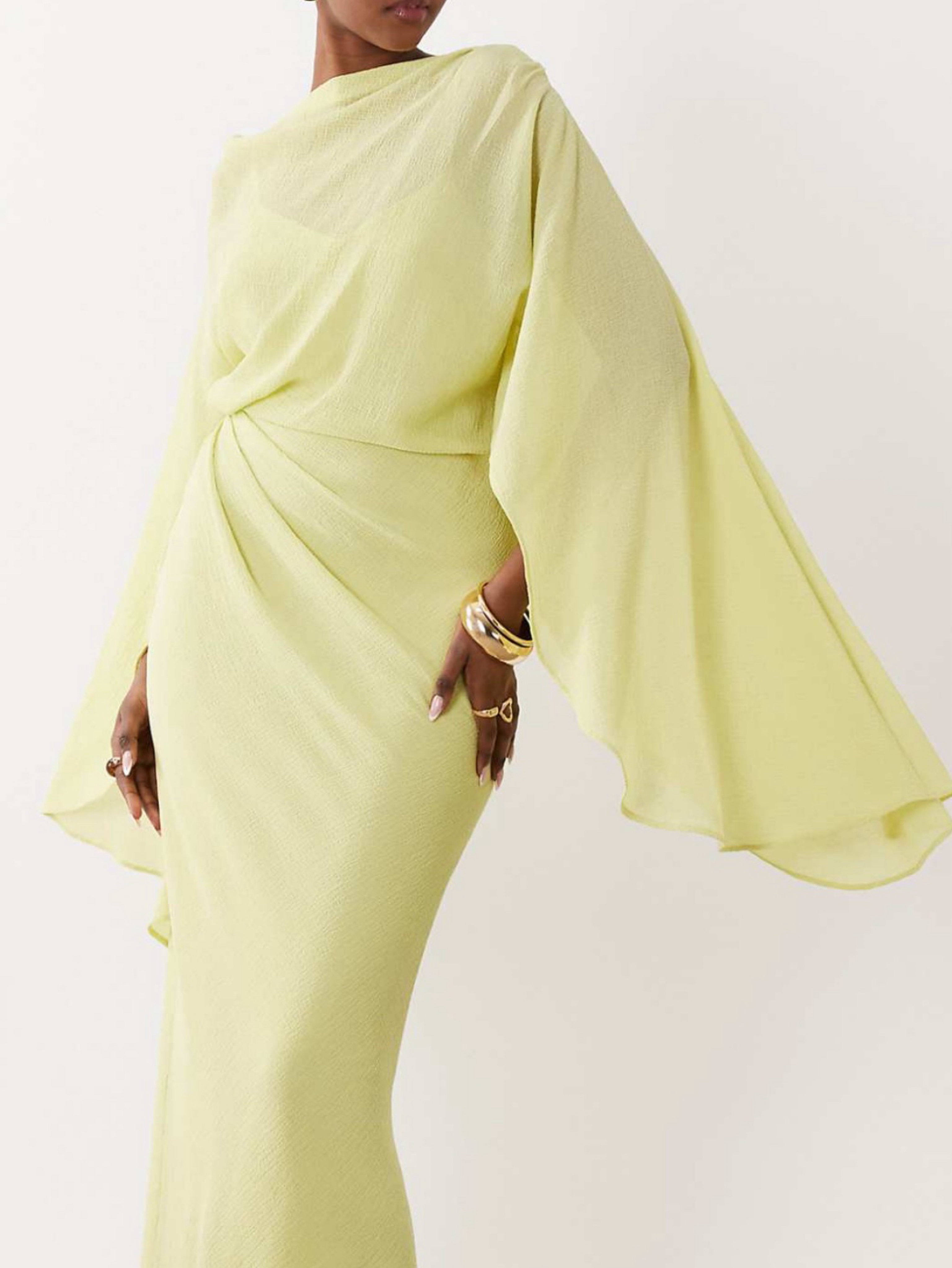 asos long sleeve evening dress ASOS DESIGN long sleeve satin maxi dress with full skirt and godets in red