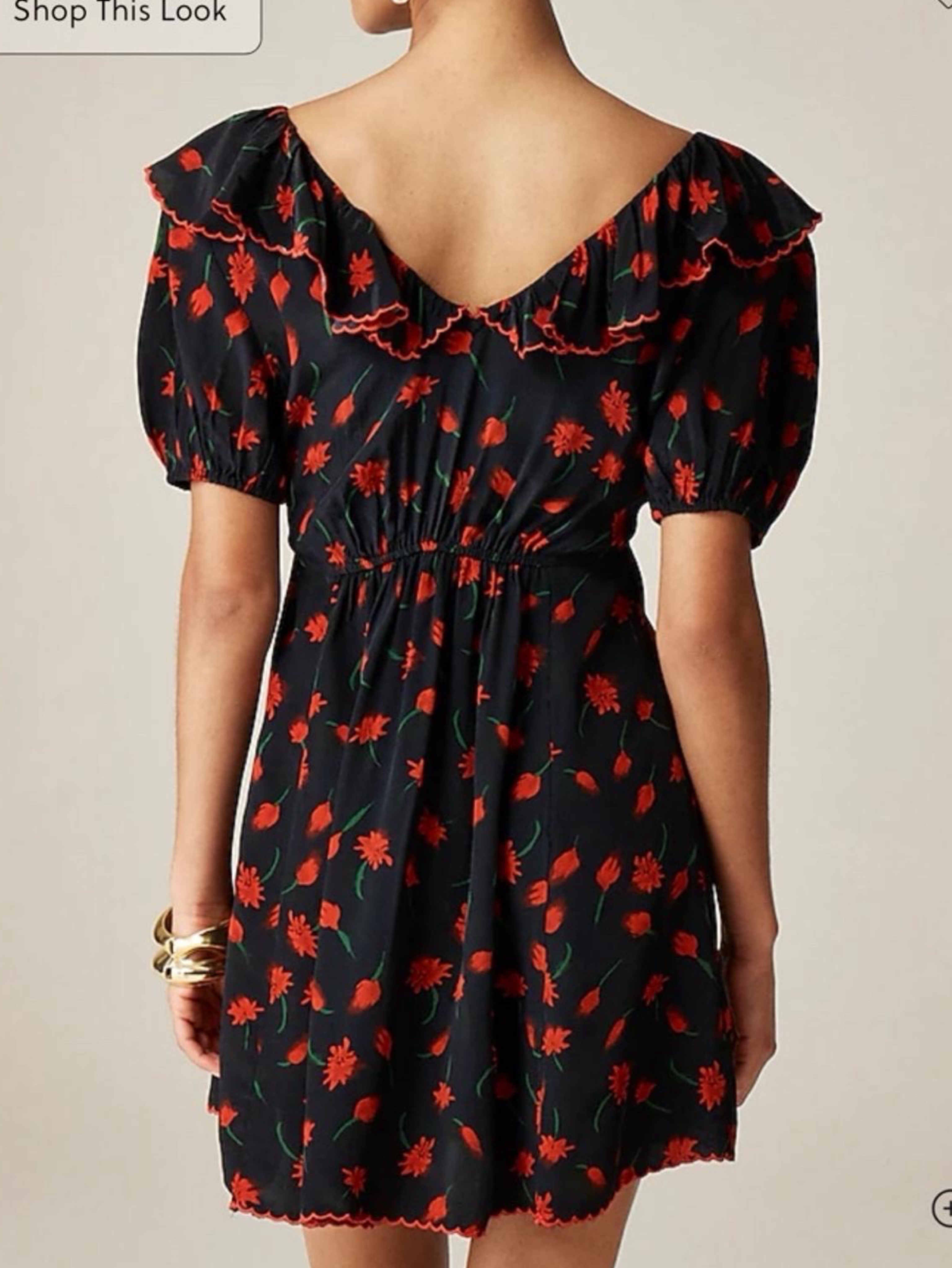 red and black midi dress Nellie Maxi Black/Red Floral Available in sizes XS Black Red Floral Puff Sleeve