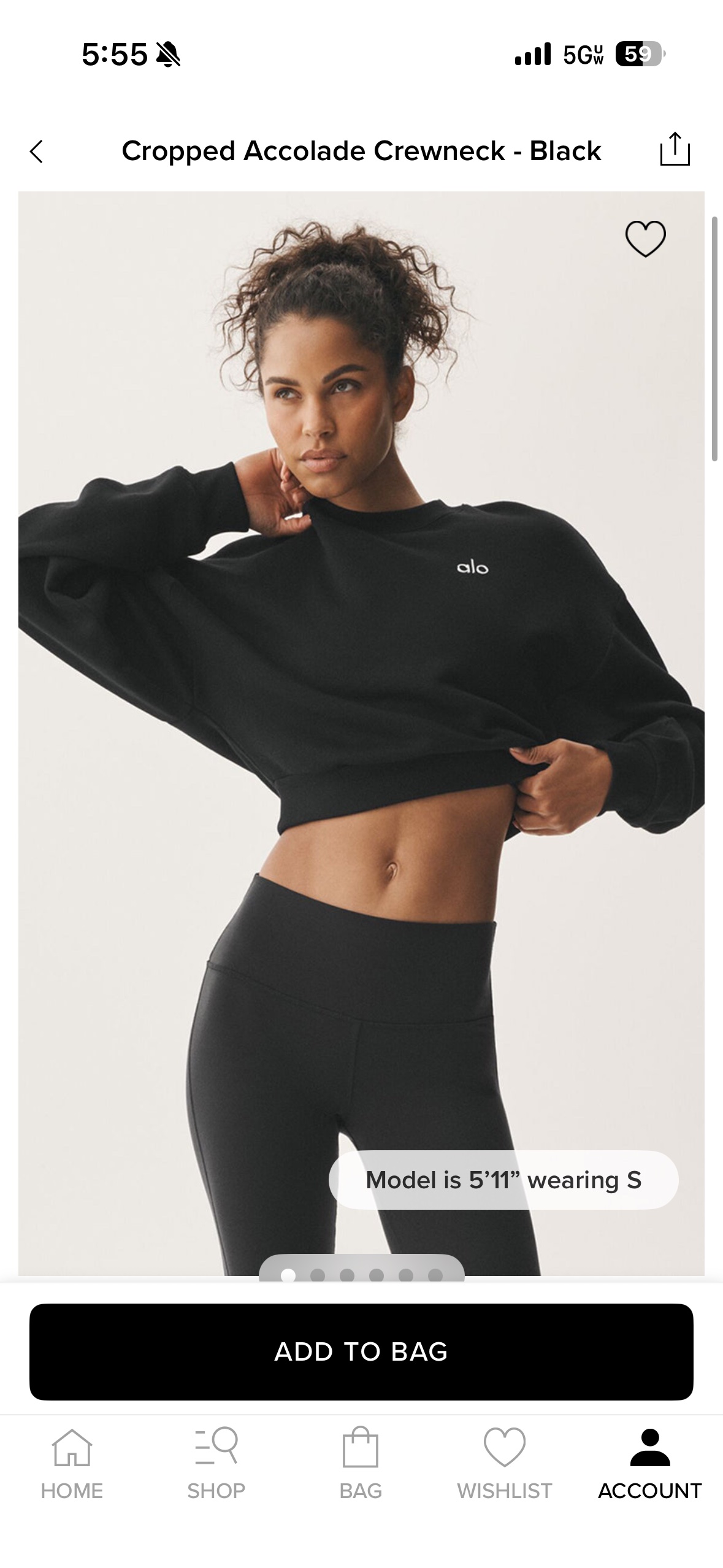 Alo Cropped Accolade Crewneck by Alo Yoga | Pickle