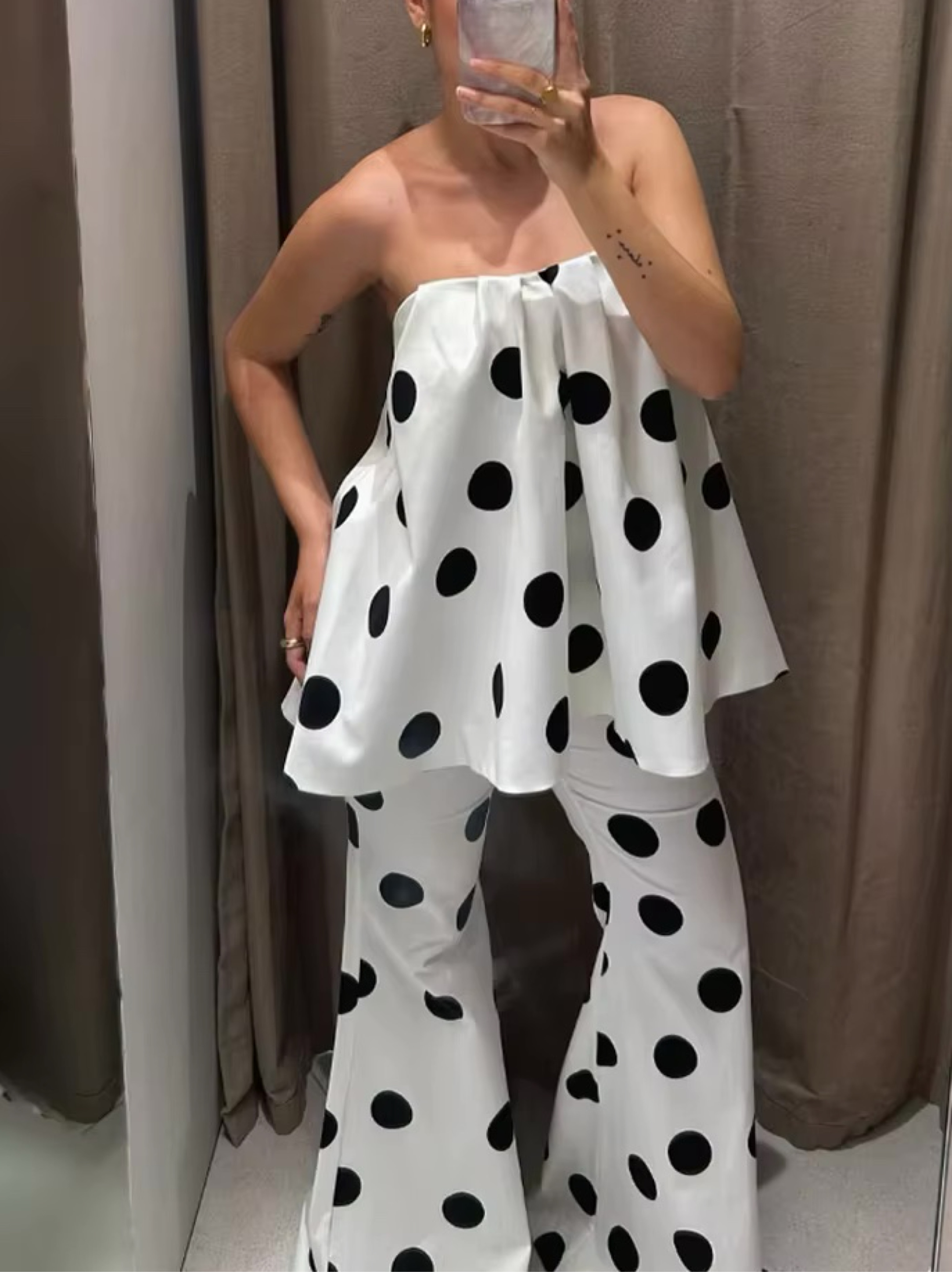 Zara Polka dot Flare Pants