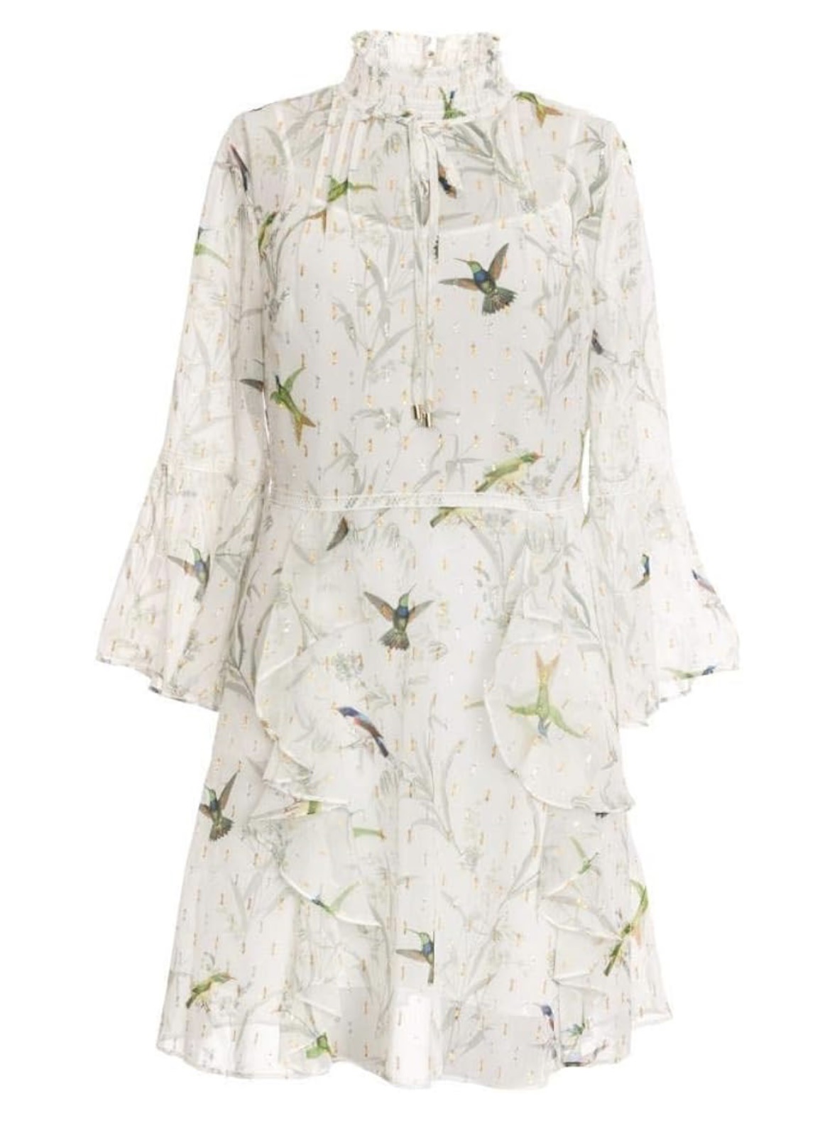 Ted Baker Sheer White Flowy Dress Size 2