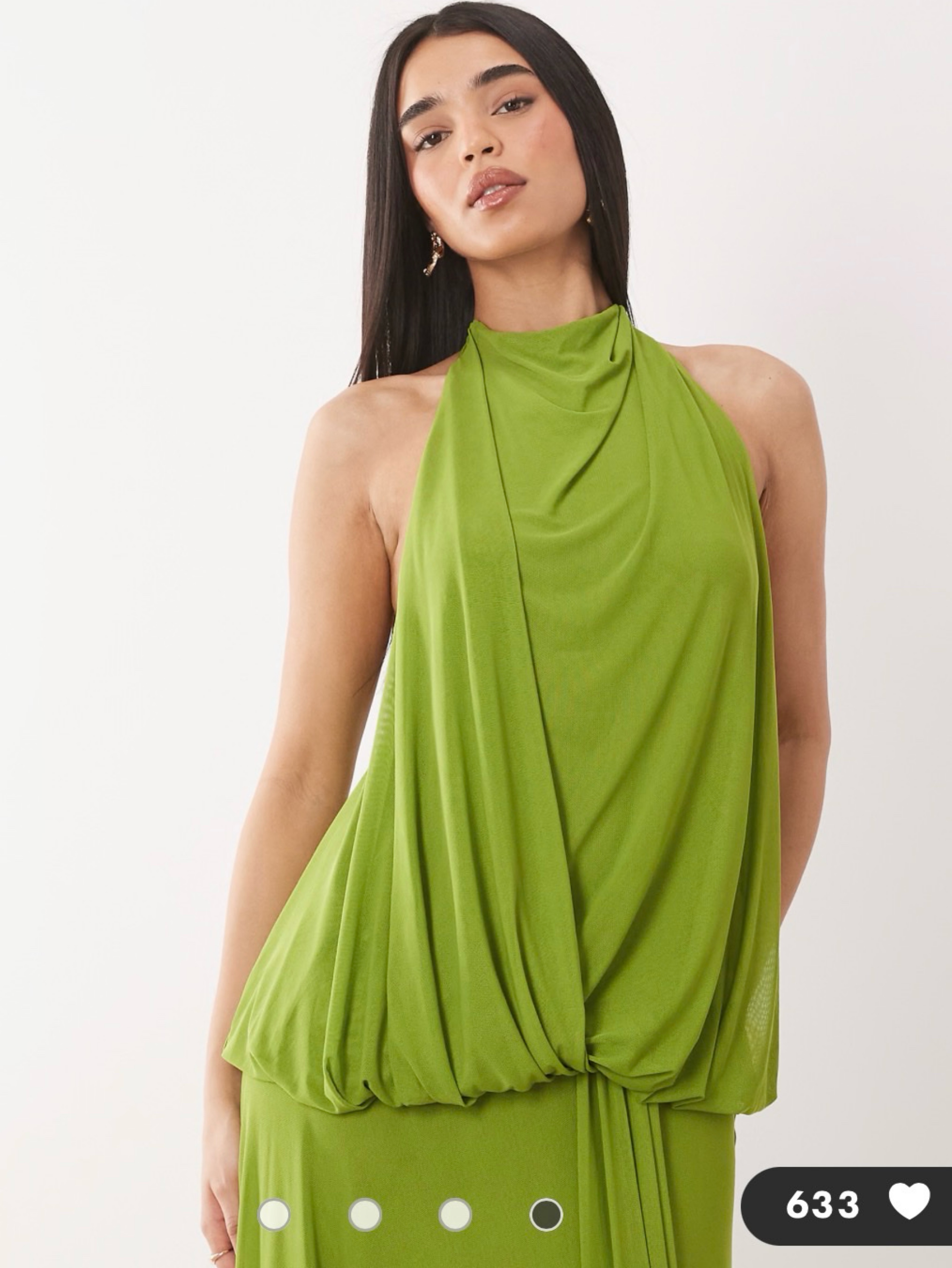 asos green halter neck dress ASOS Design - Cut Out Maxi Dress - Women - Polyester - L