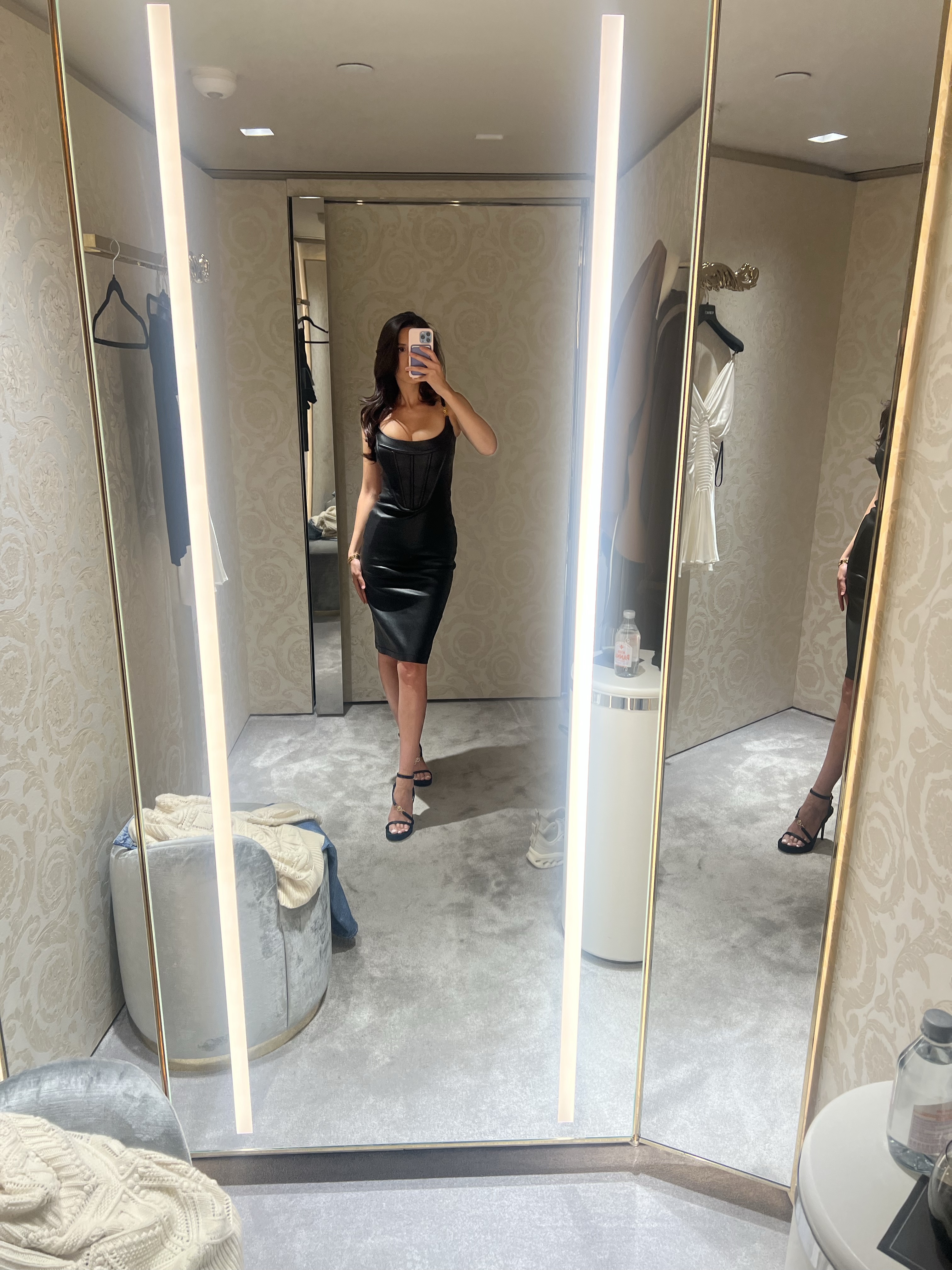 Versace Leather Corset Midi Dress by Versace - Pickle