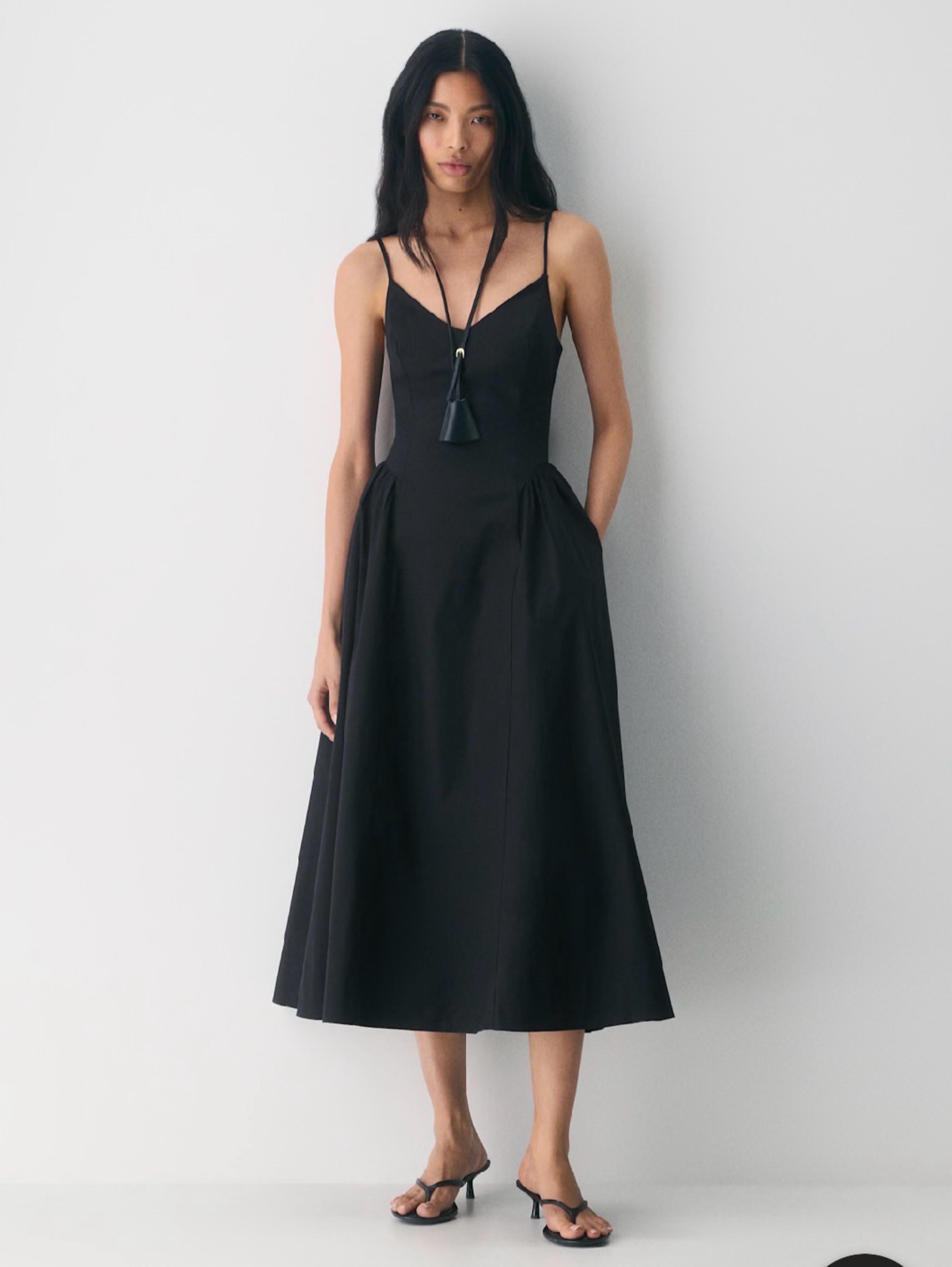 Aritzia Poplin Maxi Dress Black by Aritzia - Pickle
