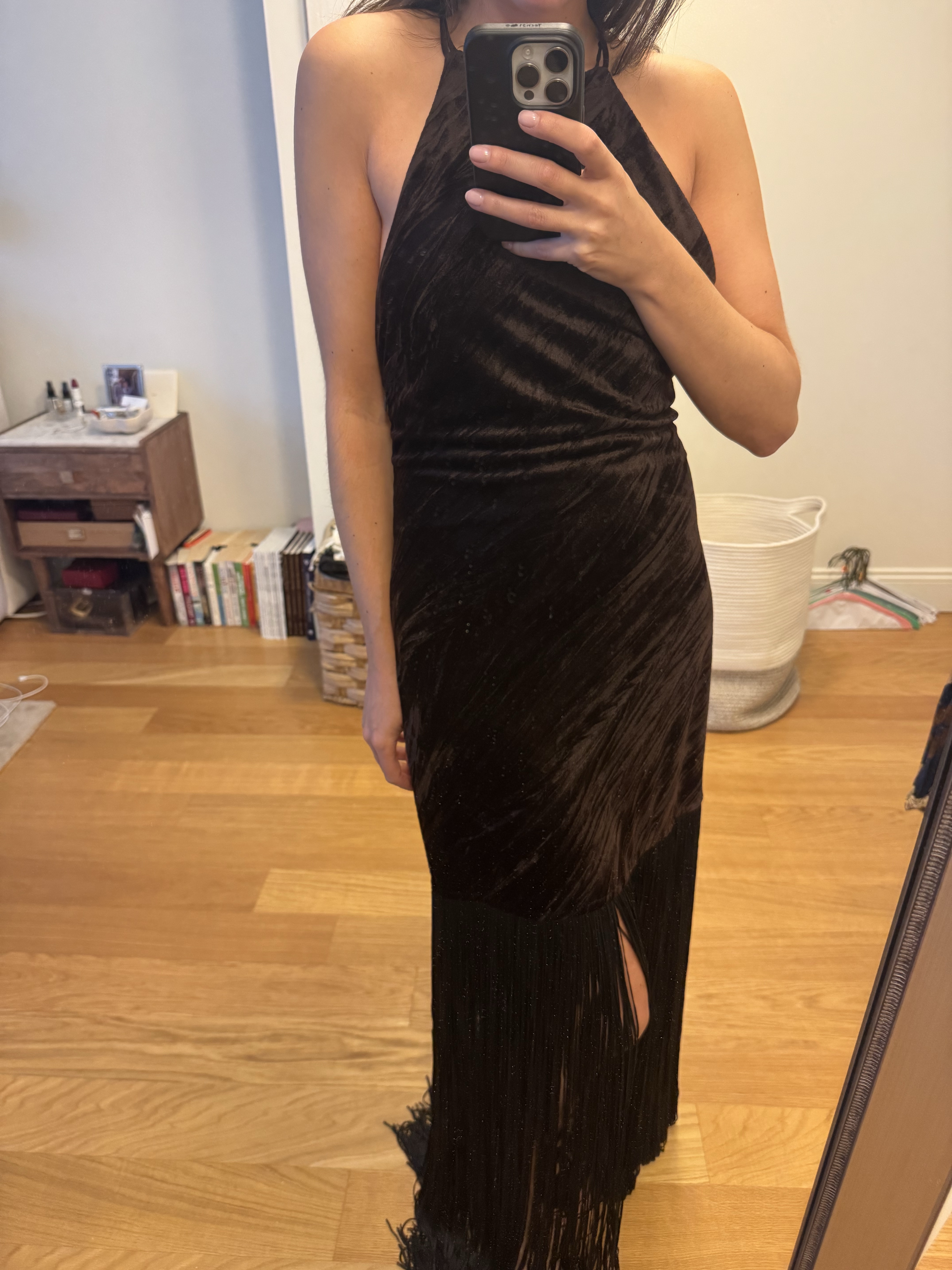 black and gold beaded dress Black Sleeveless Floral Beaded Godet Gown main image 0