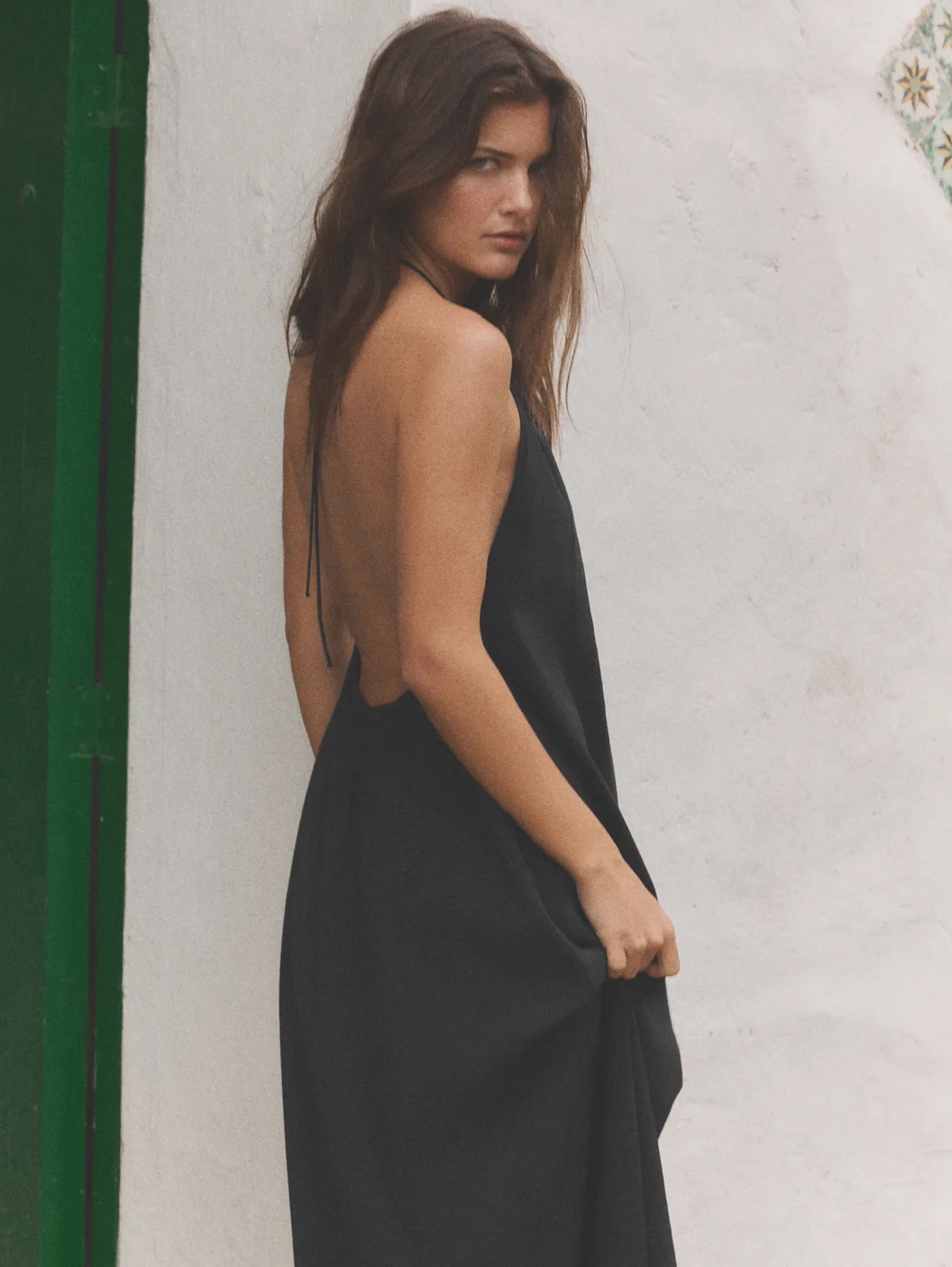 black backless dress zara ZARA MAXI DRESS
