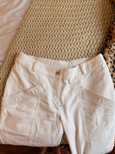 Christian Dior by John Galliano Archival SS05 White Logo Elastic