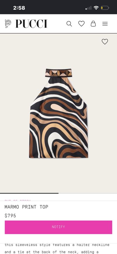 EMILIO PUCCI - Pucci Marmo Halterneck Silk Satin Top by Pucci | Pickle