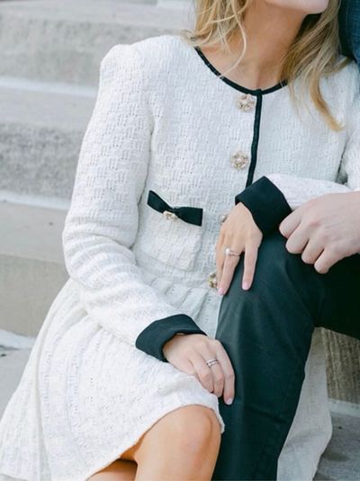 Self Portrait Cream Weave Knit Mini Dress by Self-Portrait | Pickle