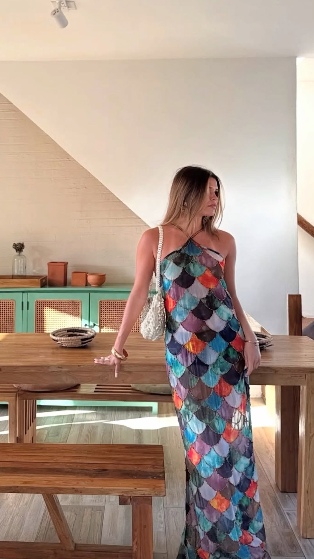 Mami Beaded Halter Neck Maxi Dress by Kilentar - Pickle Mami Beaded Halter Neck Maxi Dress by Kilentar - Pickle