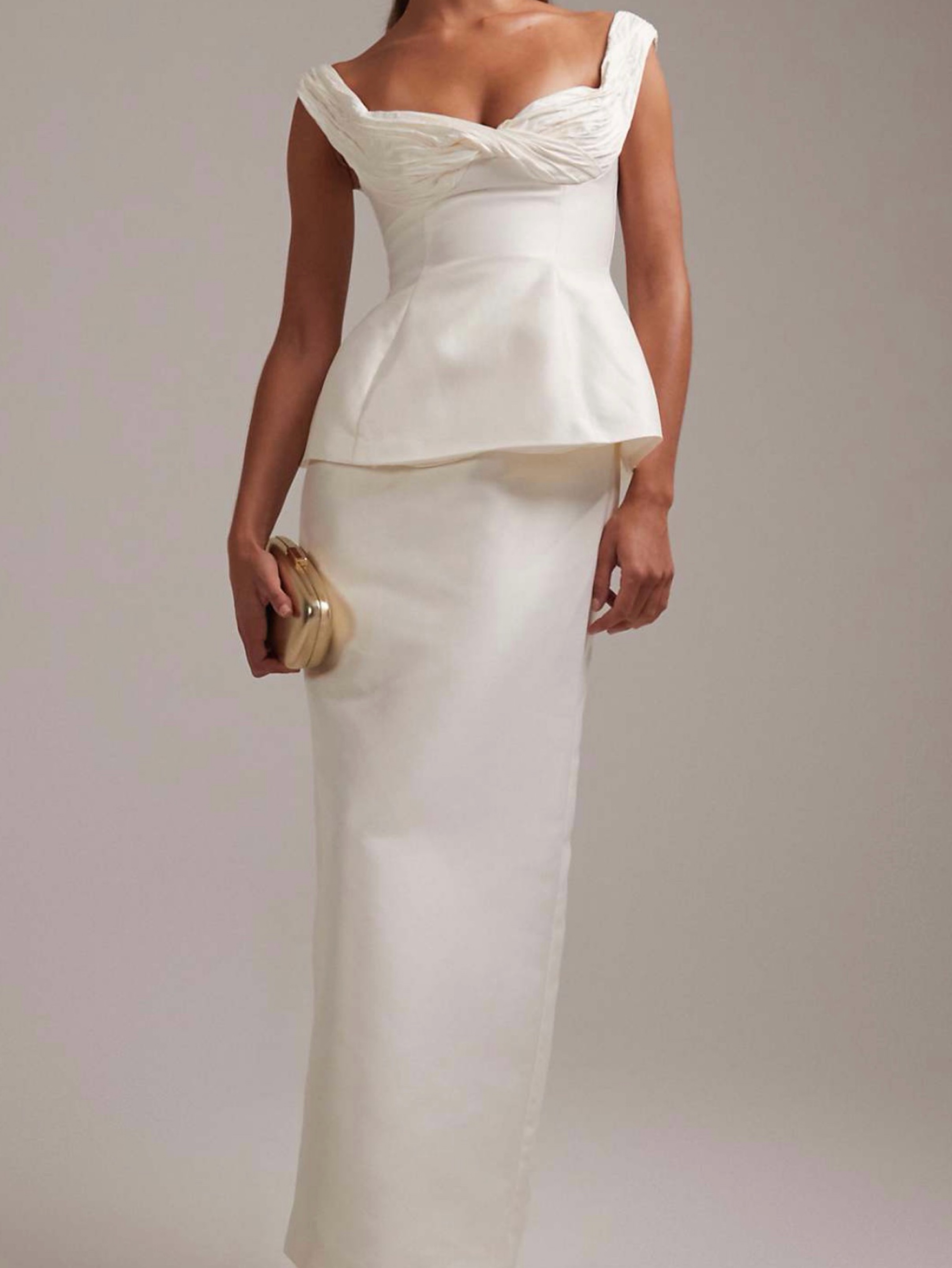 asos white maxi dress DESIGN embroidered off shoulder cotton with ruched bust detail in this dress is perfect for any occasion ASOS DESIGN high neck racer