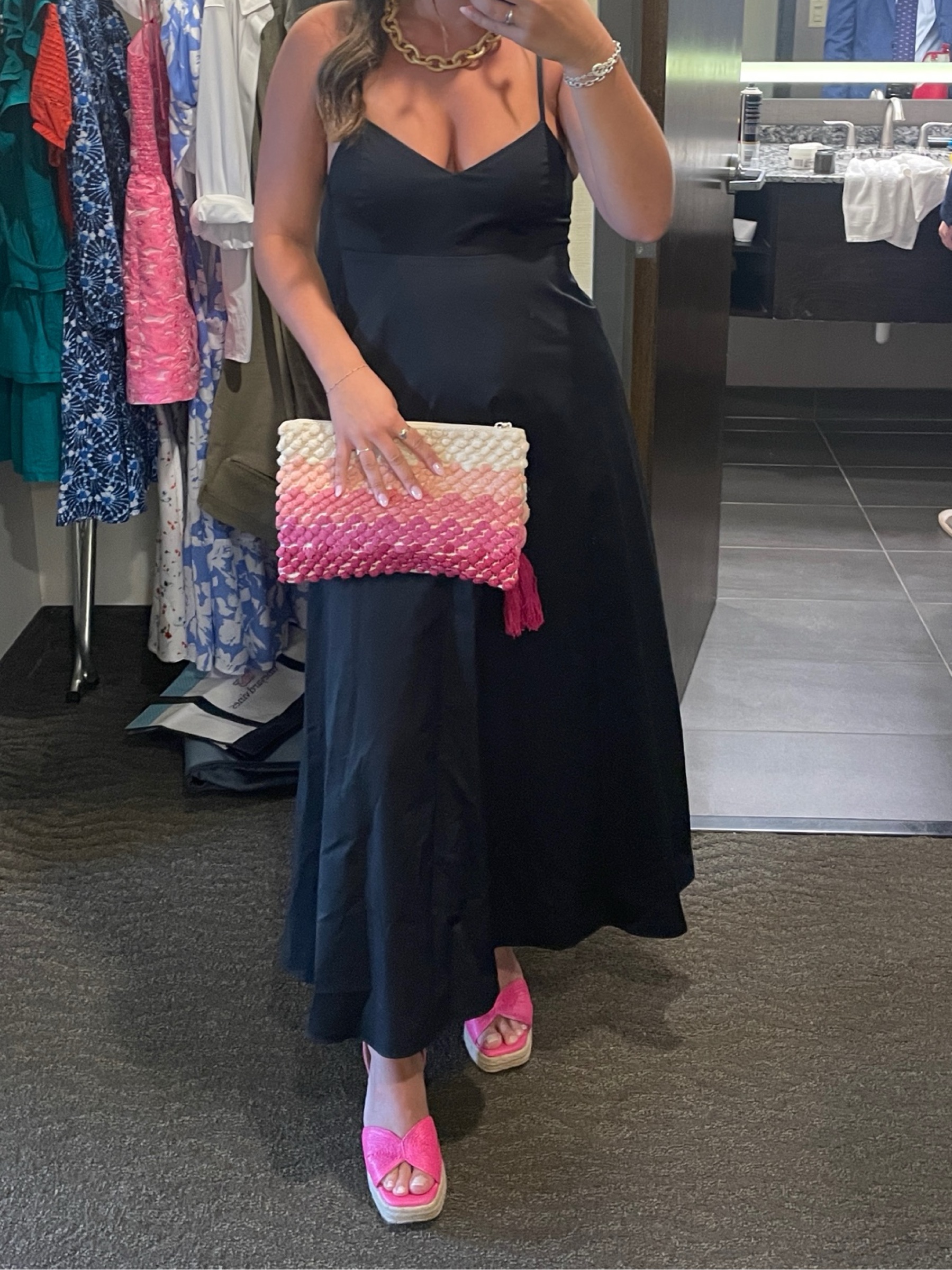 Black Cutout Midi Dress by Banana Republic