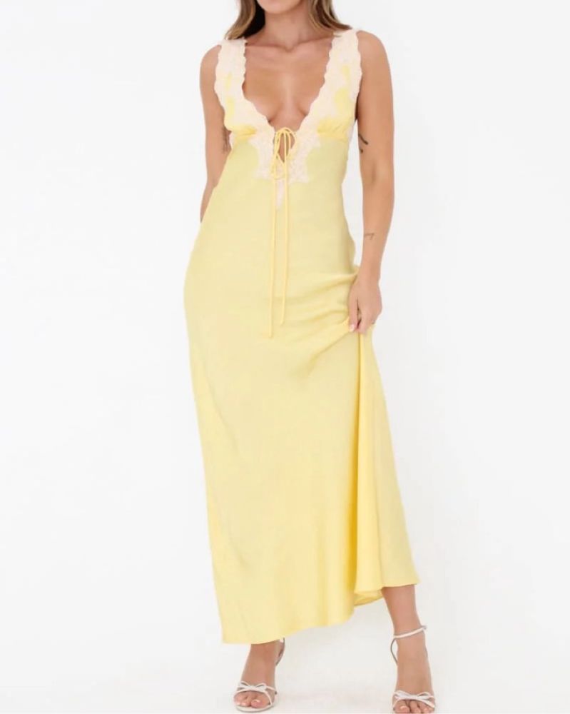 Rumored Venice Maxi Satin Dress