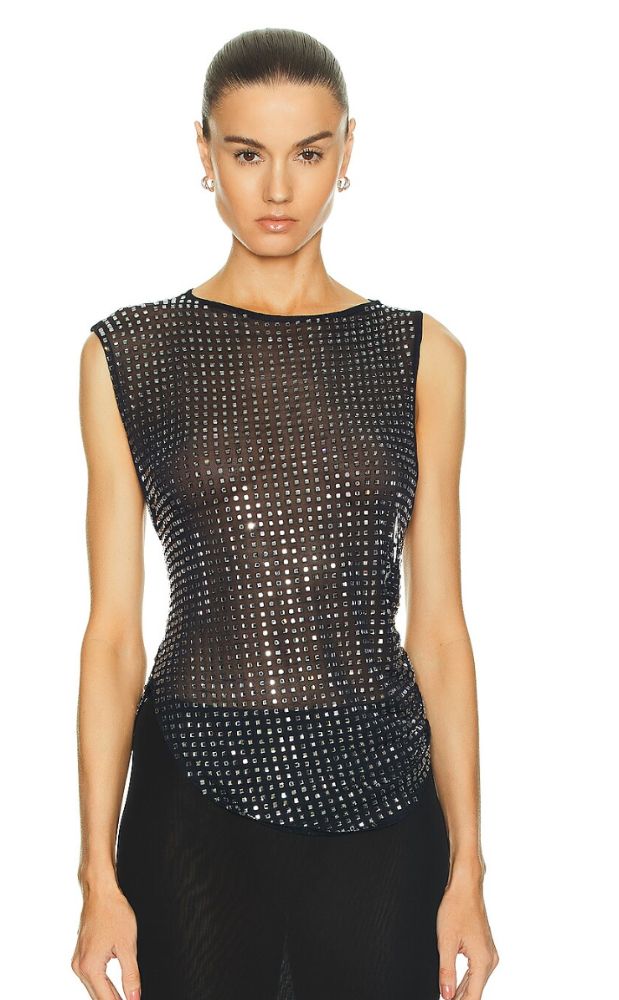 Christopher Esber Cristalla Asymmetric Knit Top